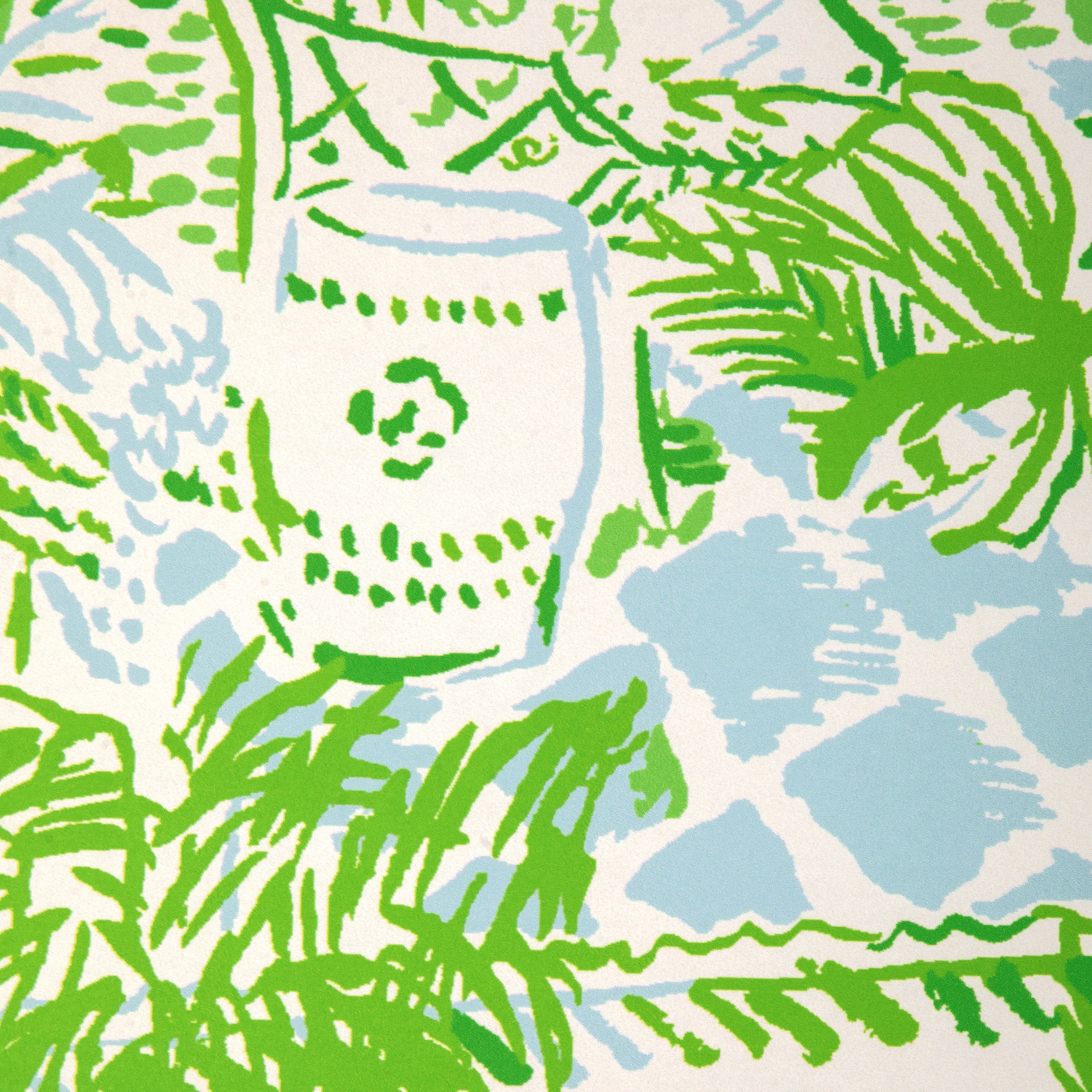 Palm Beach Wallpaper in blue/green color - pattern number P2025113.153.0 - by Lee Jofa in the Lilly Pulitzer III collection