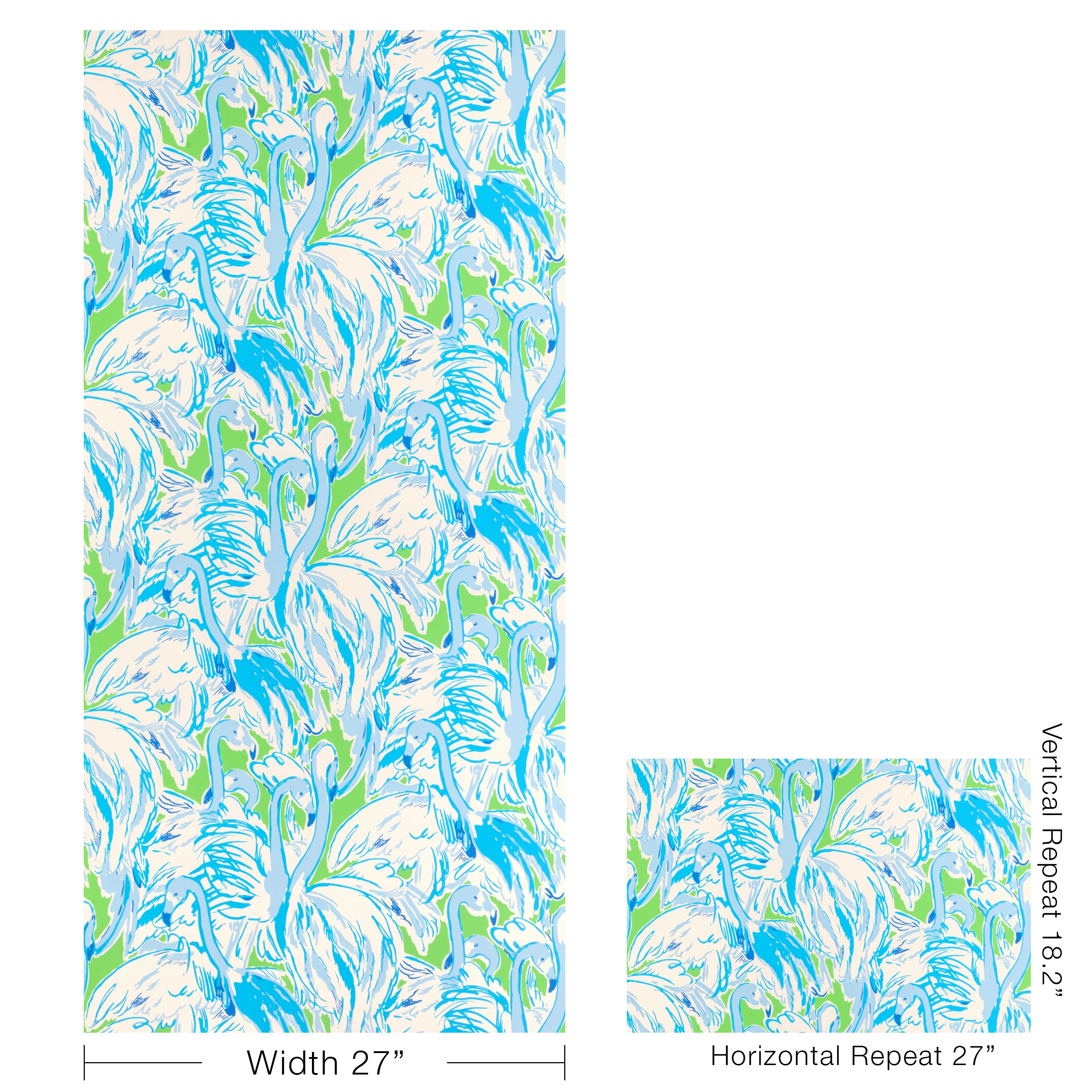 Pink Colony Wallpaper in green/blue color - pattern number P2025114.315.0 - by Lee Jofa in the Lilly Pulitzer III collection