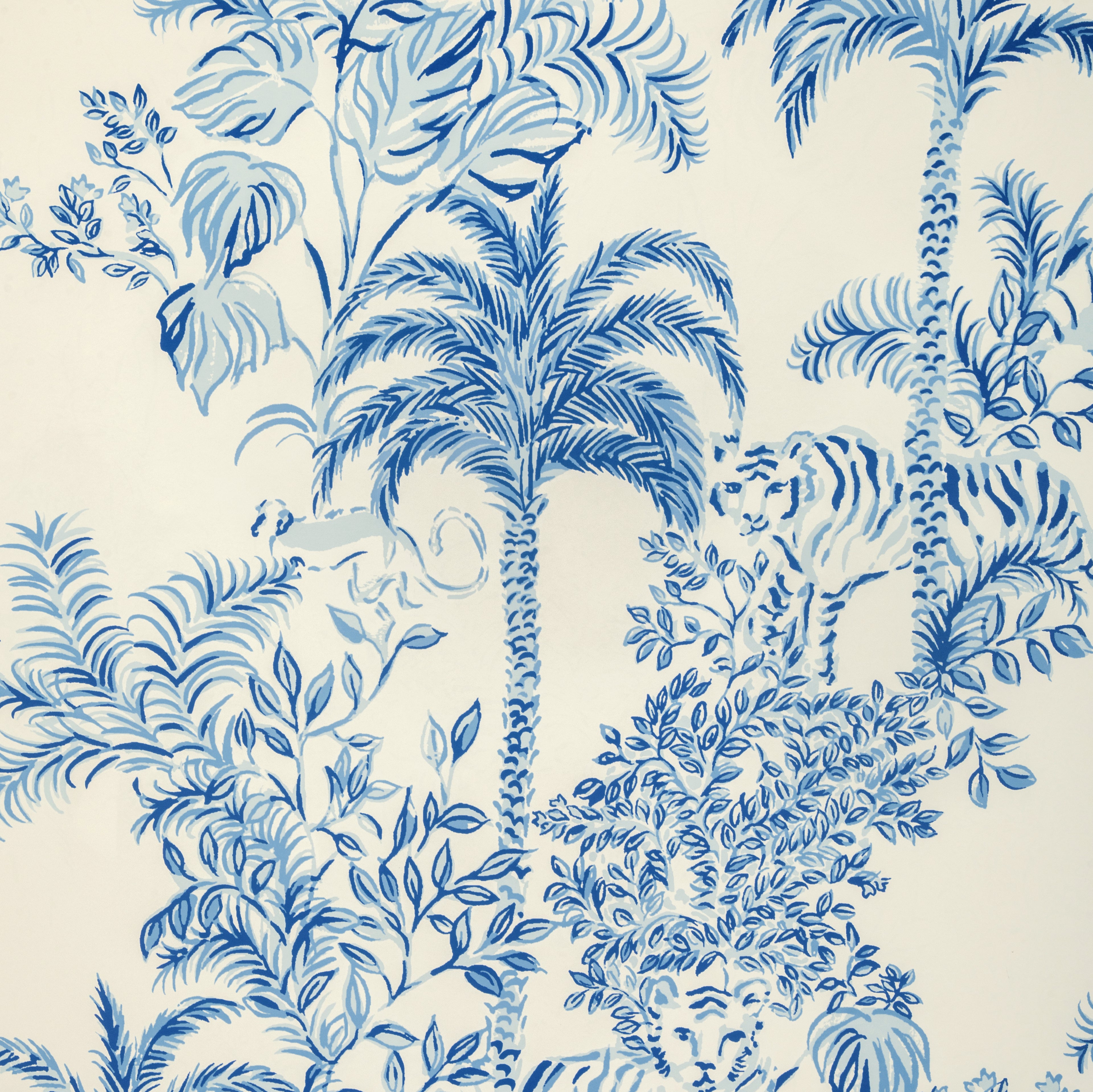 Tiger Queen Wallpaper in indigo color - pattern number P2025118.51.0 - by Lee Jofa in the Lilly Pulitzer III collection