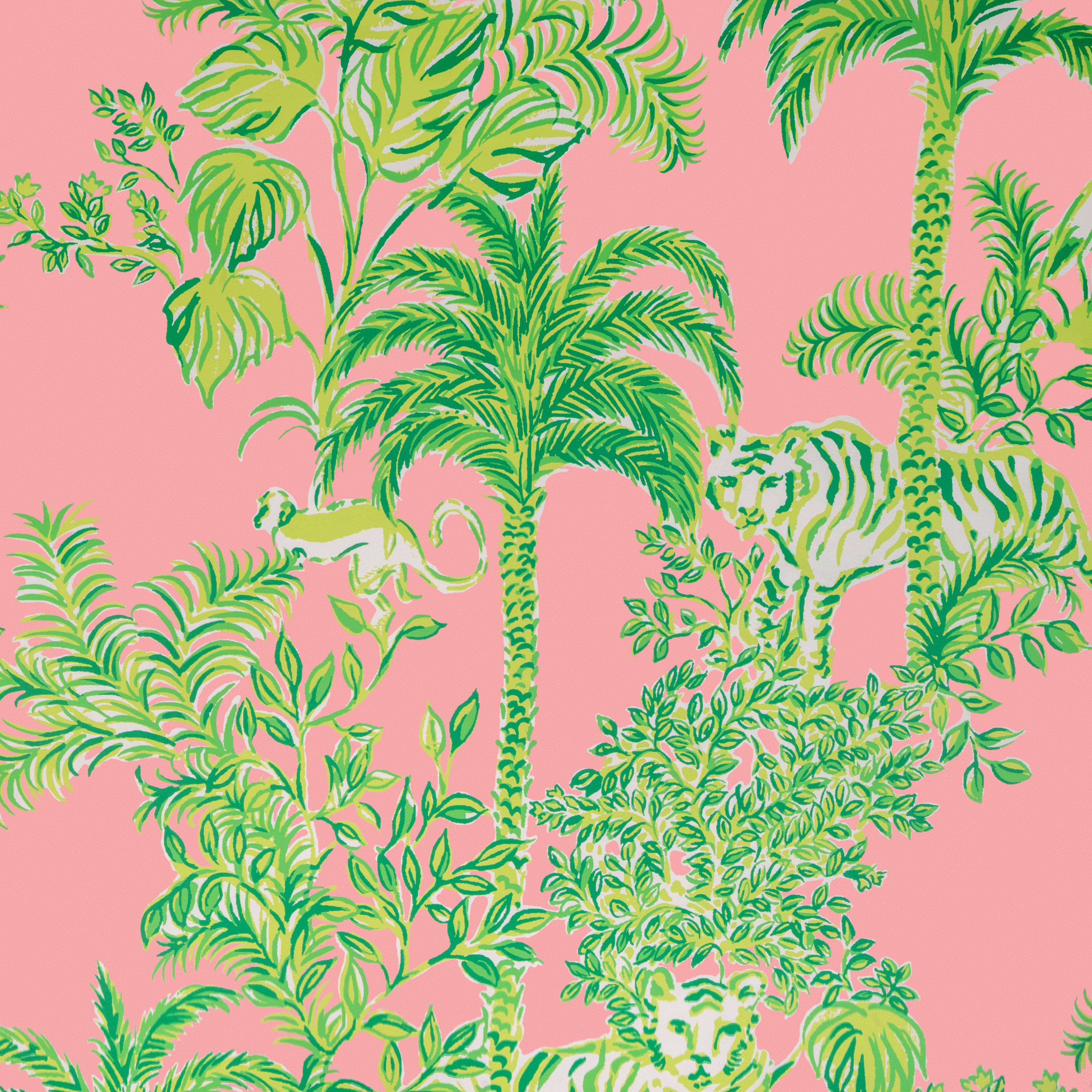 Tiger Queen Wallpaper in pink color - pattern number P2025118.73.0 - by Lee Jofa in the Lilly Pulitzer III collection