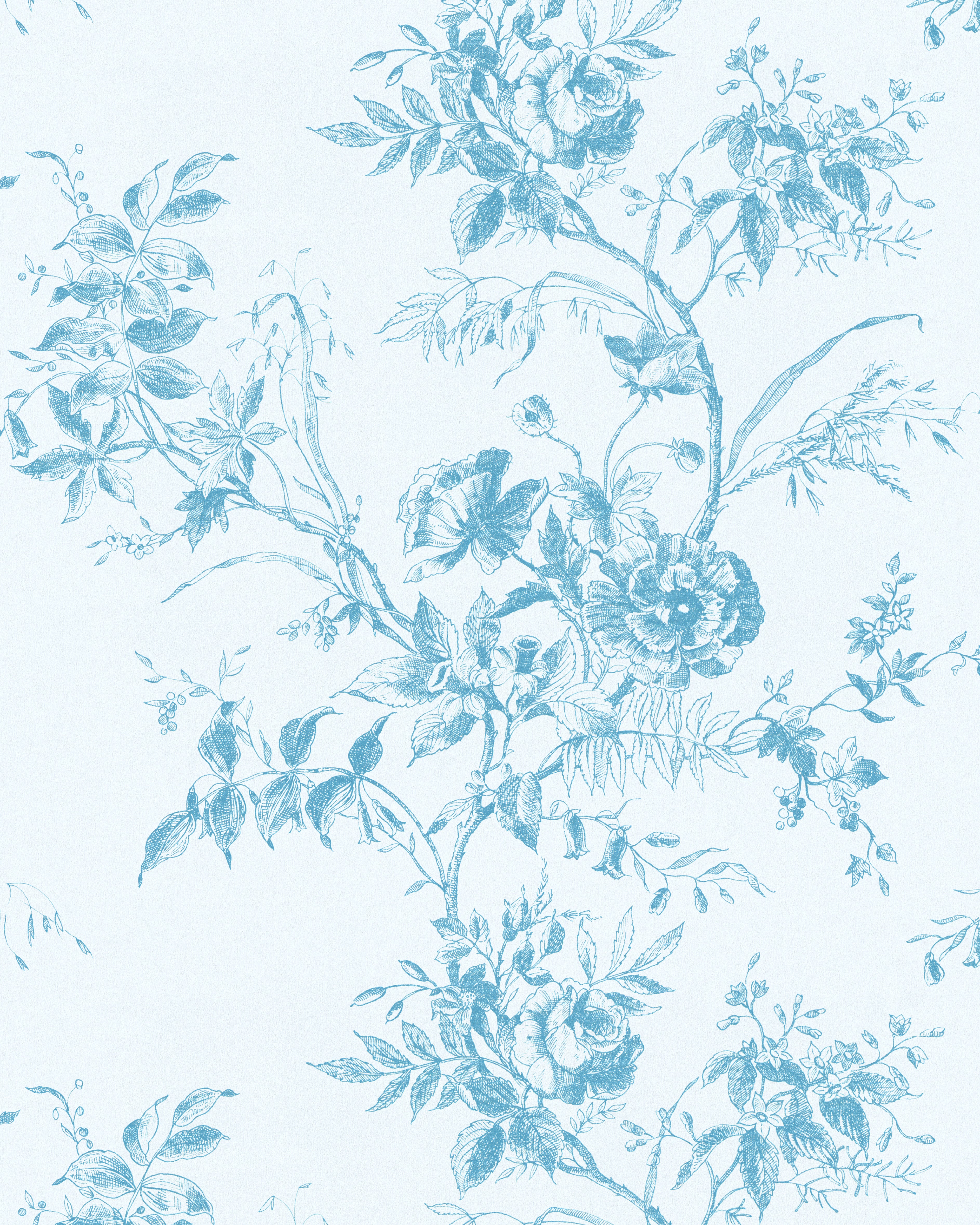 Chinese Peony Wallpaper in blue color - pattern number P2026100.1115.0 - by Lee Jofa Modern in the Hinton Hill collection