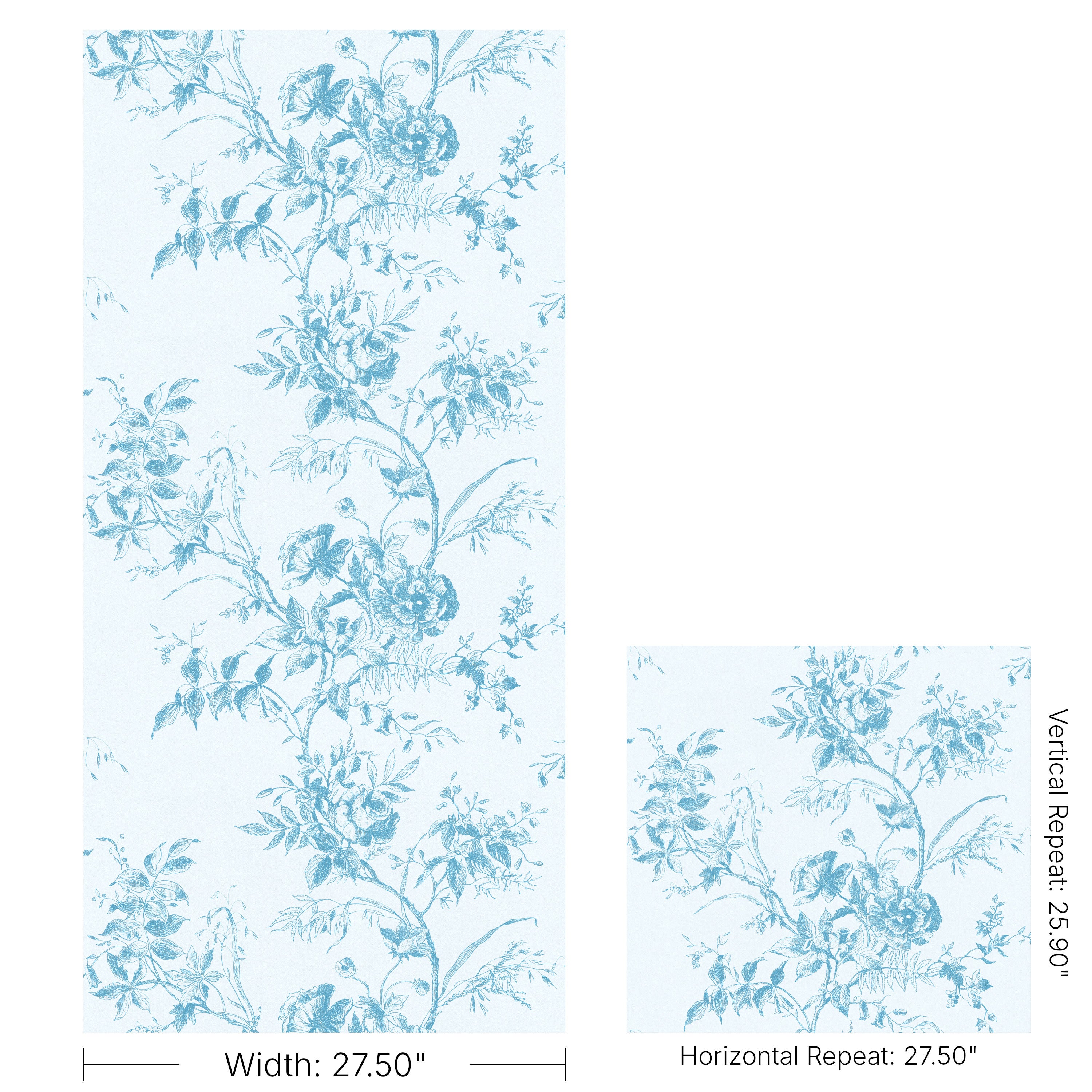Chinese Peony Wallpaper in blue color - pattern number P2026100.1115.0 - by Lee Jofa Modern in the Hinton Hill collection