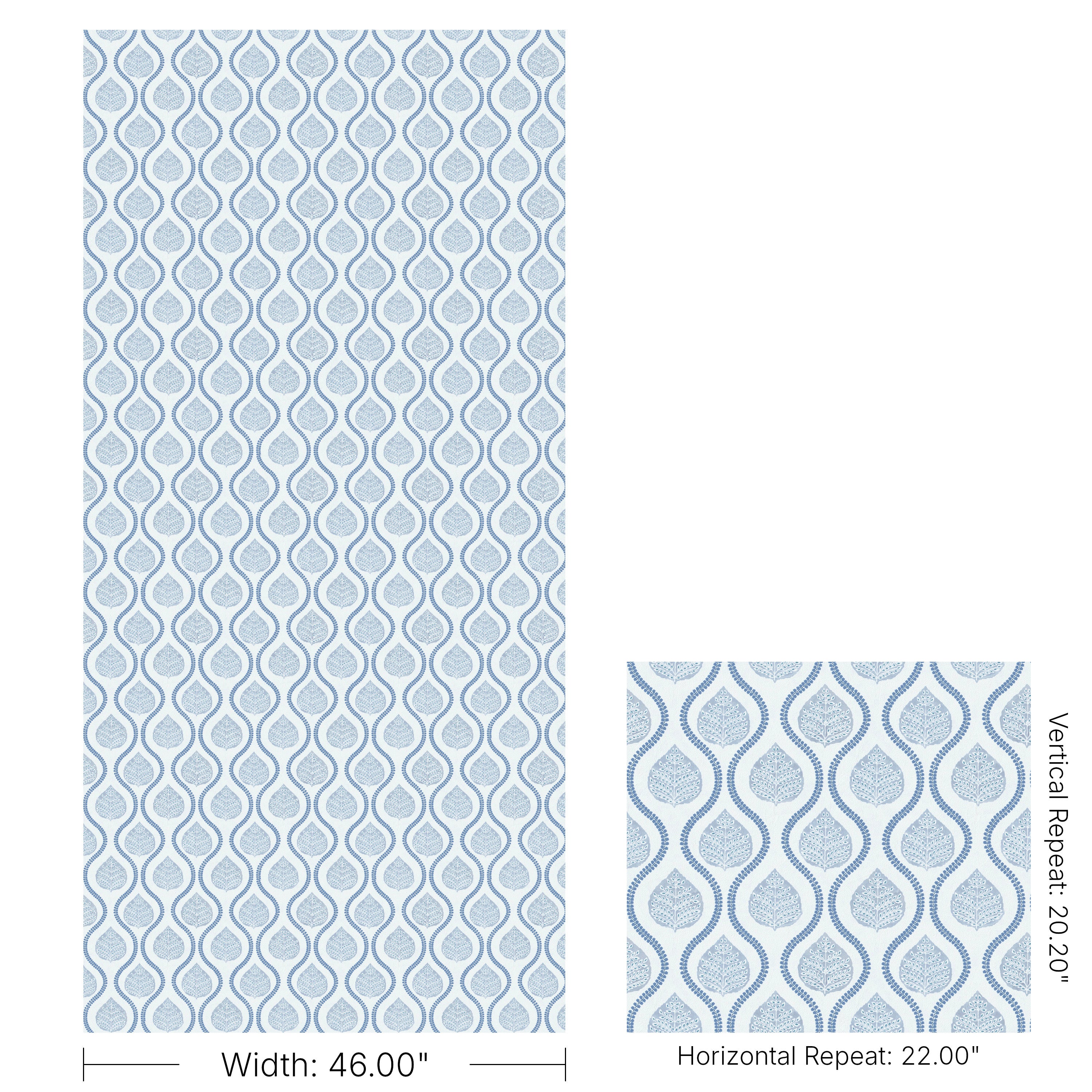 Elsie Paper Wallpaper in blue color - pattern number P2026102A.55.0 - by Lee Jofa Modern in the Hinton Hill collection