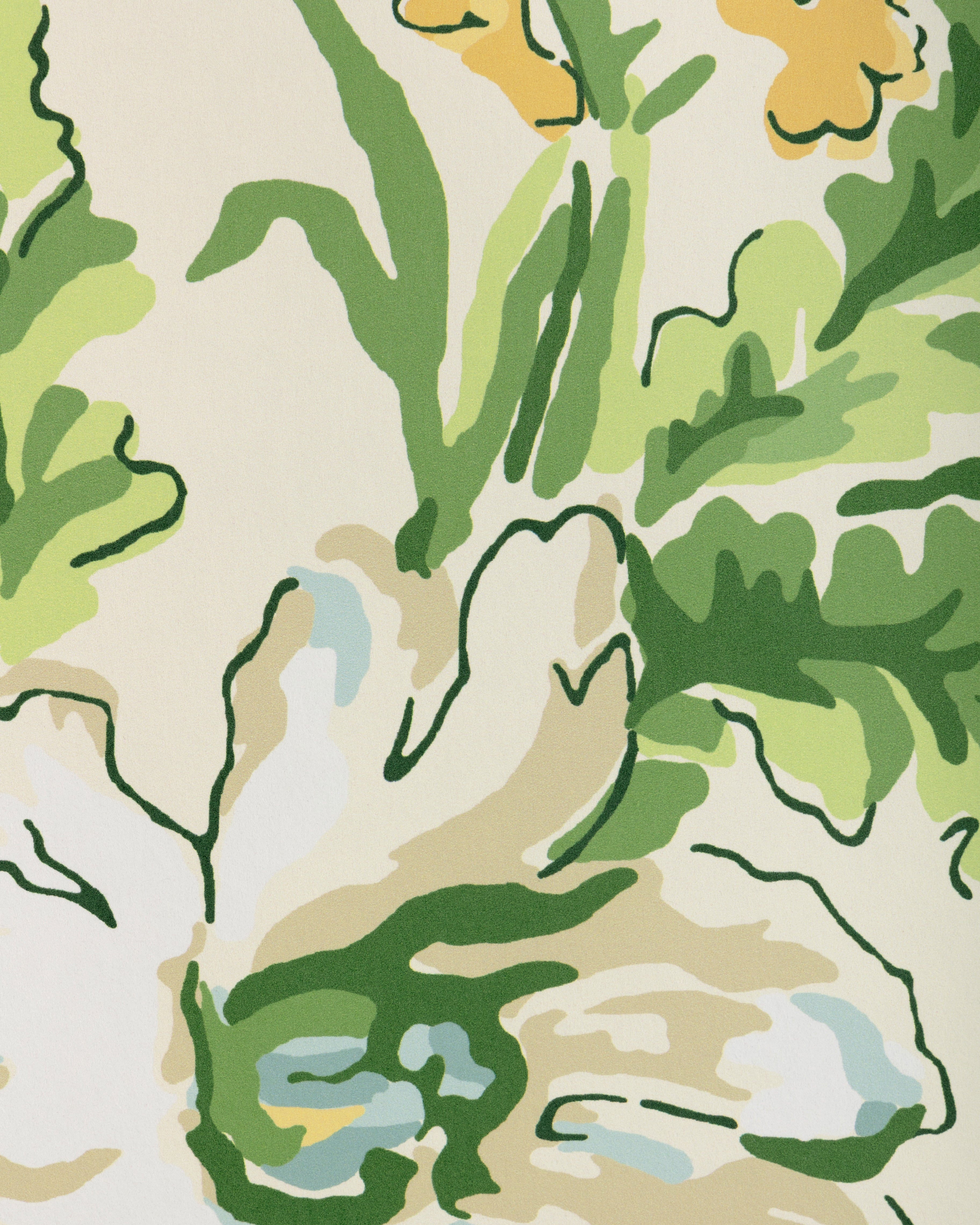 Maintenon Wallpaper in vert / soleil color - pattern number P8025106.340.0 - by Kravet in the Jardin De Maclot collection