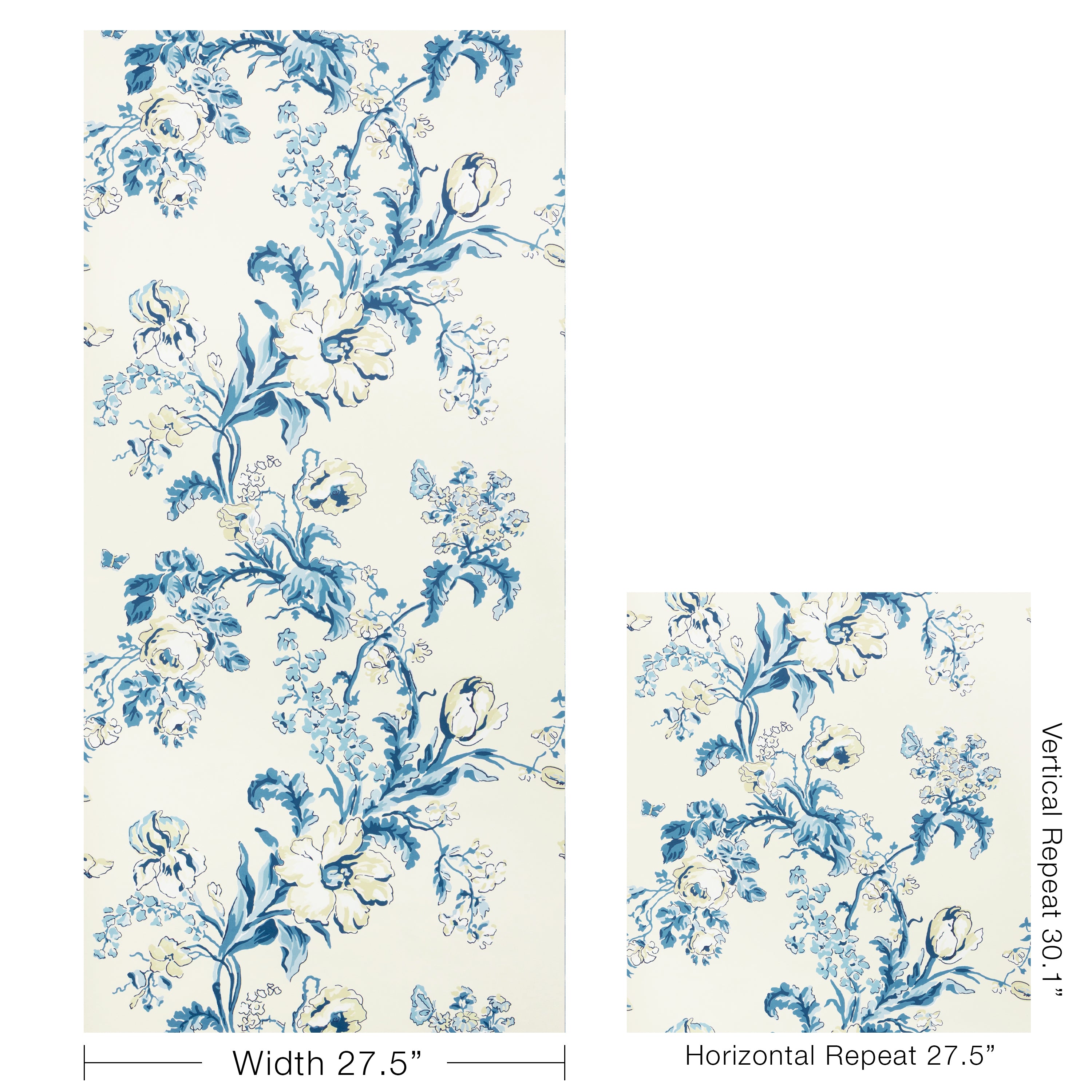 Maintenon Wallpaper in blue color - pattern number P8025106.55.0 - by Kravet in the Jardin De Maclot collection