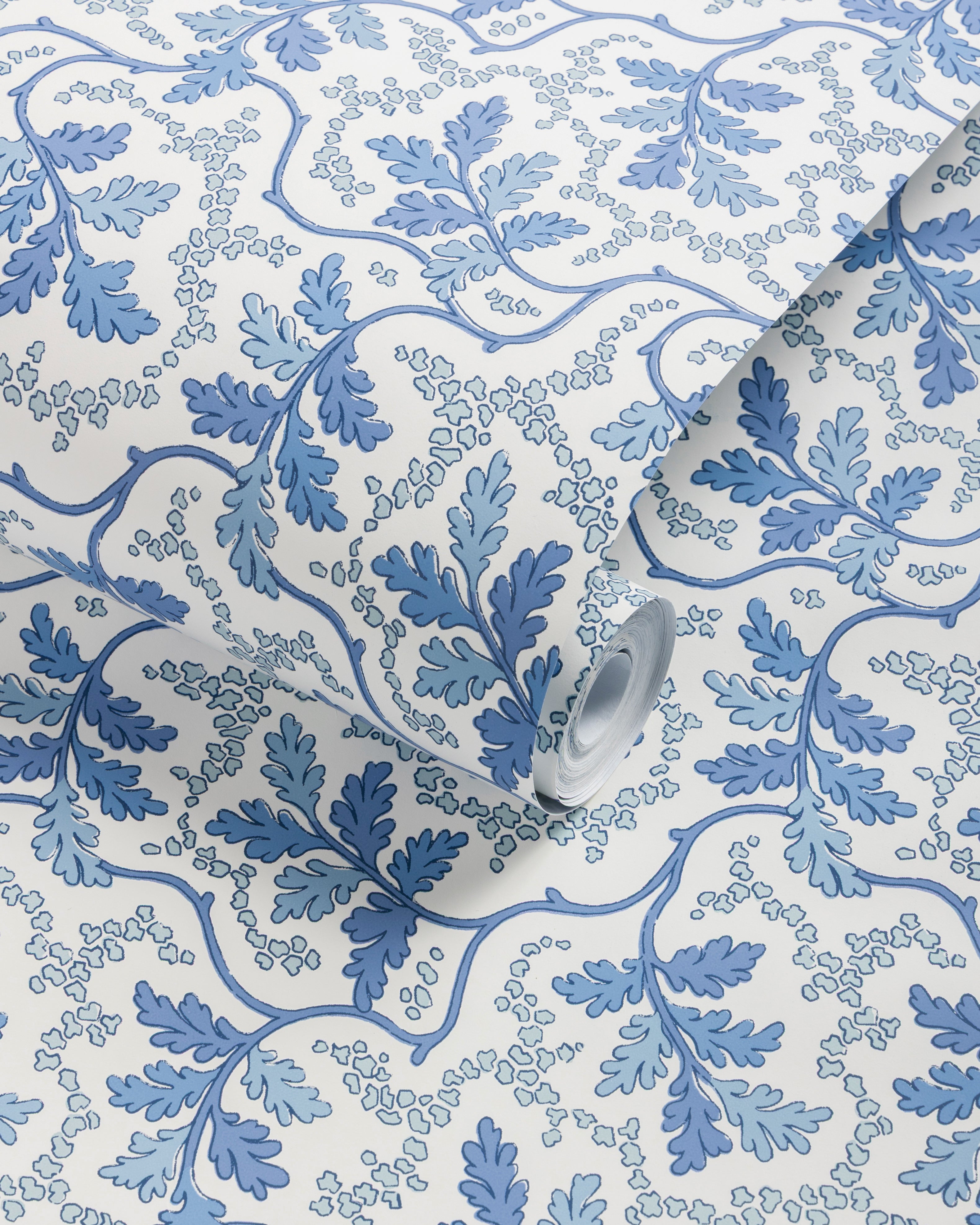 Aureille Wallpaper in blue color - pattern number P8025109.55.0 - by Kravet in the Jardin De Maclot collection