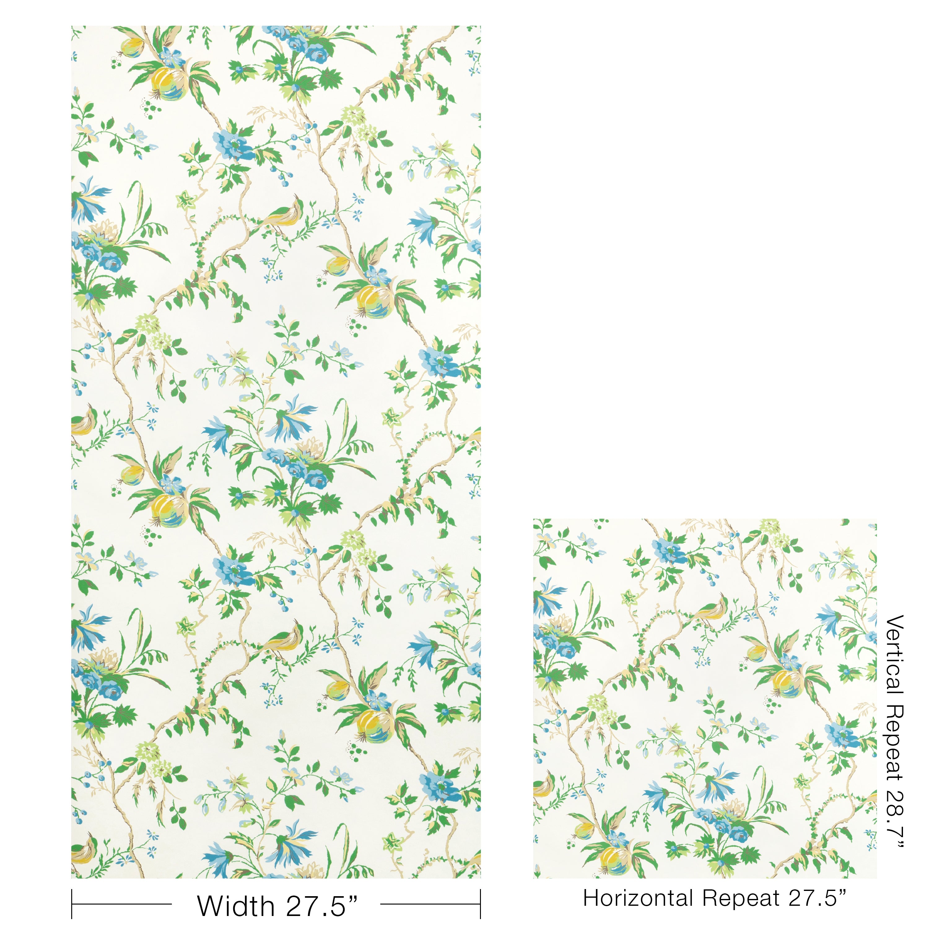 Locklin Wallpaper in lagoon color - pattern number P8025110.153.0 - by Brunschwig and Fils in the Jardin De Maclot collection