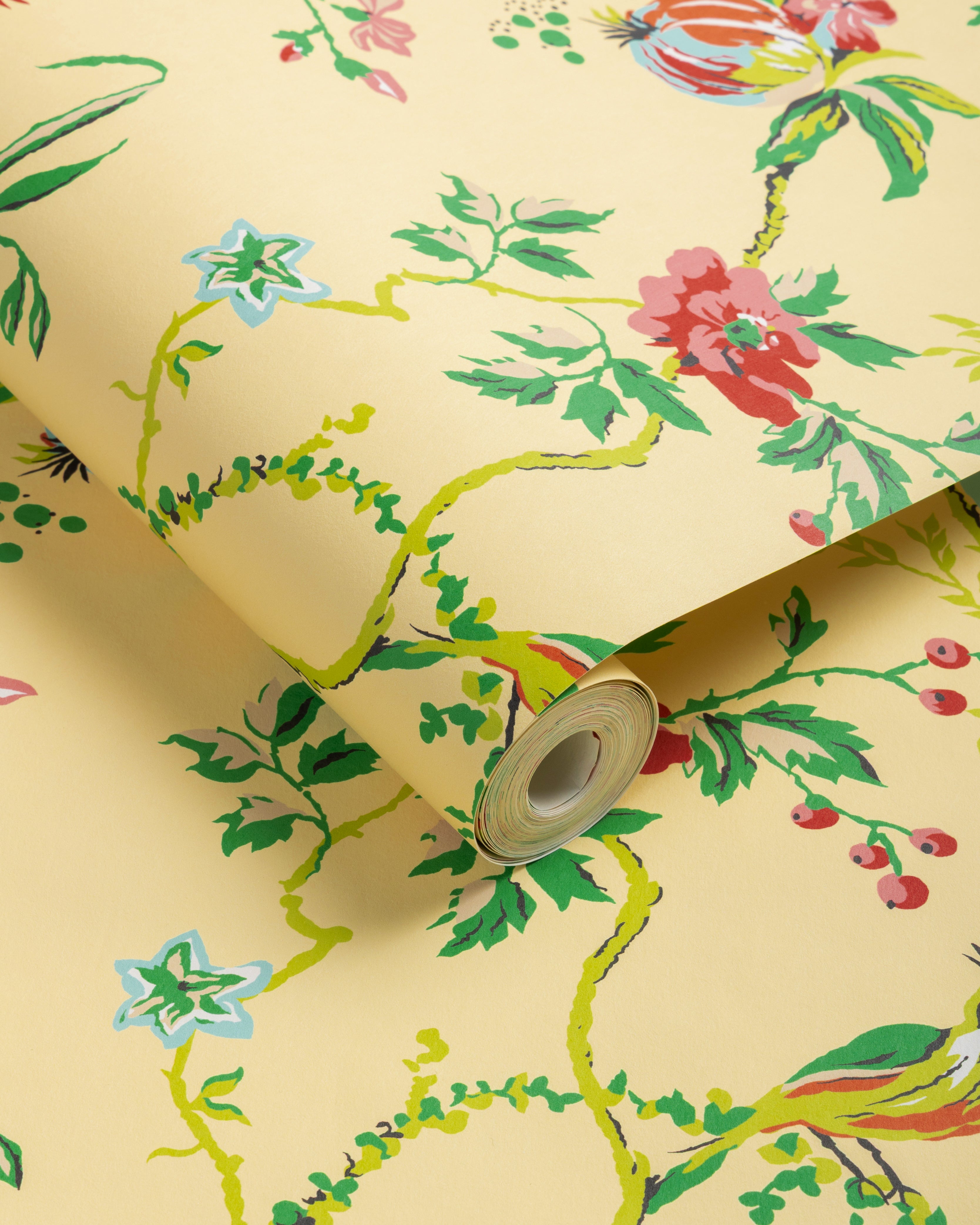 Locklin Wallpaper in canary color - pattern number P8025110.417.0 - by Kravet in the Jardin De Maclot collection