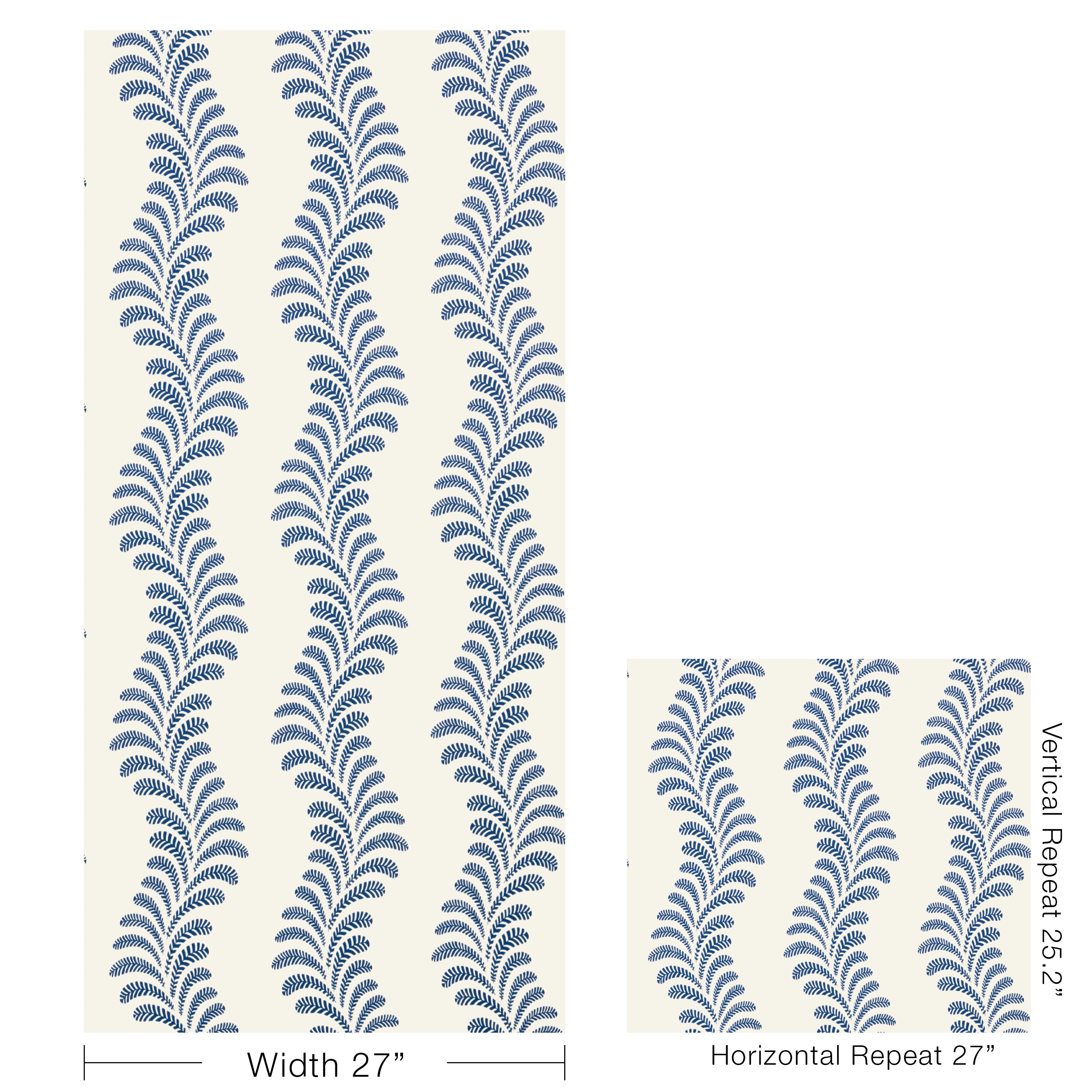 Vezere Wallpaper in navy color - pattern number P8025112.50.0 - by Brunschwig and Fils in the Jardin De Maclot collection
