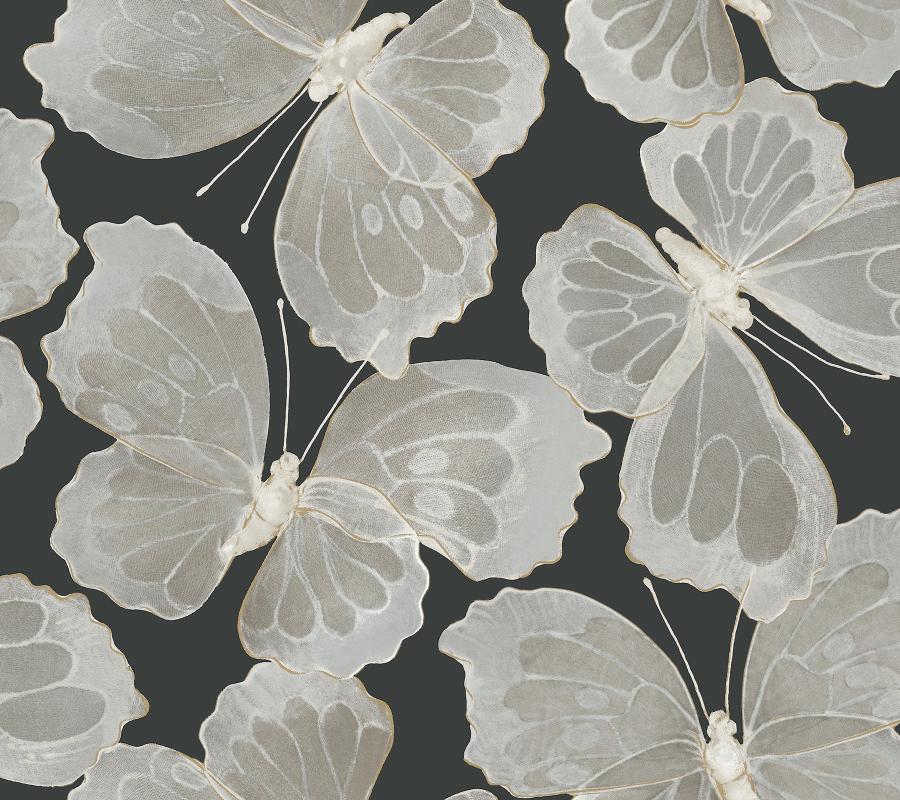 Monarch Peel and Stick wallpaper in onyx metallic color - pattern number PSW1565RL - by York in the Aviva Stanoff Peel and Stick Wallpaper collection