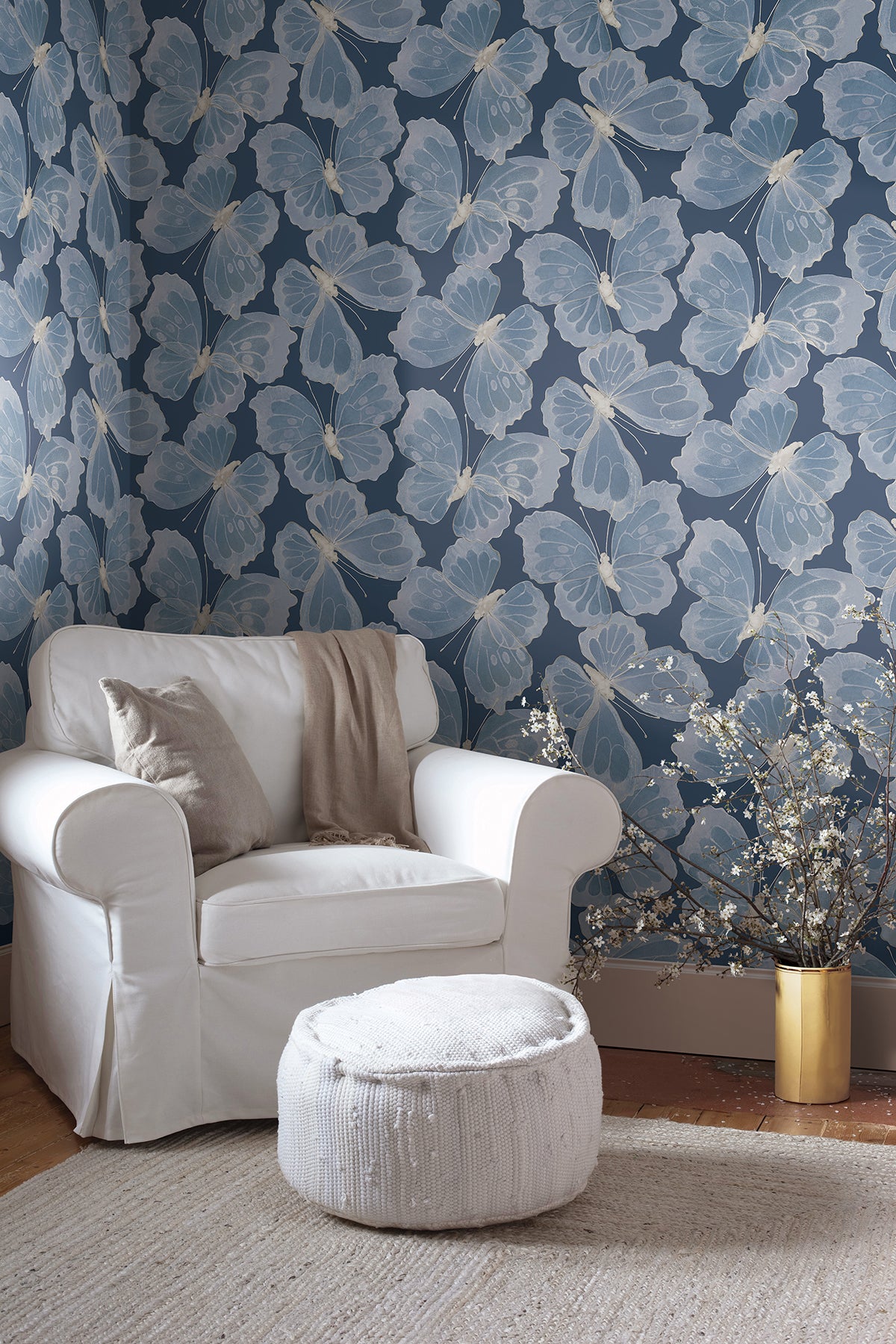 Monarch Peel and Stick wallpaper in pewter metallic color - pattern number PSW1566RL - by York in the Aviva Stanoff Peel and Stick Wallpaper collection