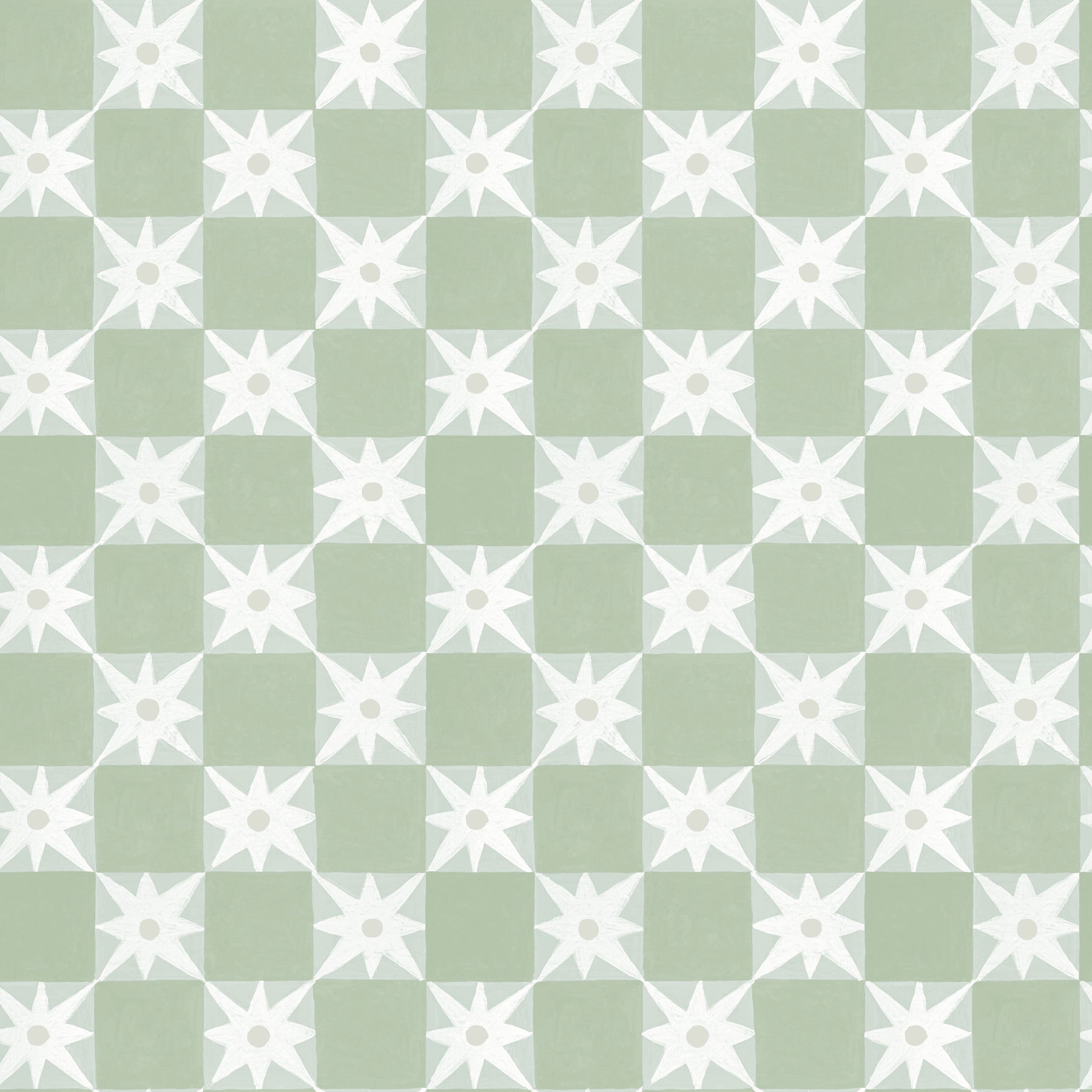 Stardust Checkerboard Peel and Stick wallpaper in green color - pattern number PSW1587RL - by York in the Mirth Studio Peel and Stick Wallpaper collection