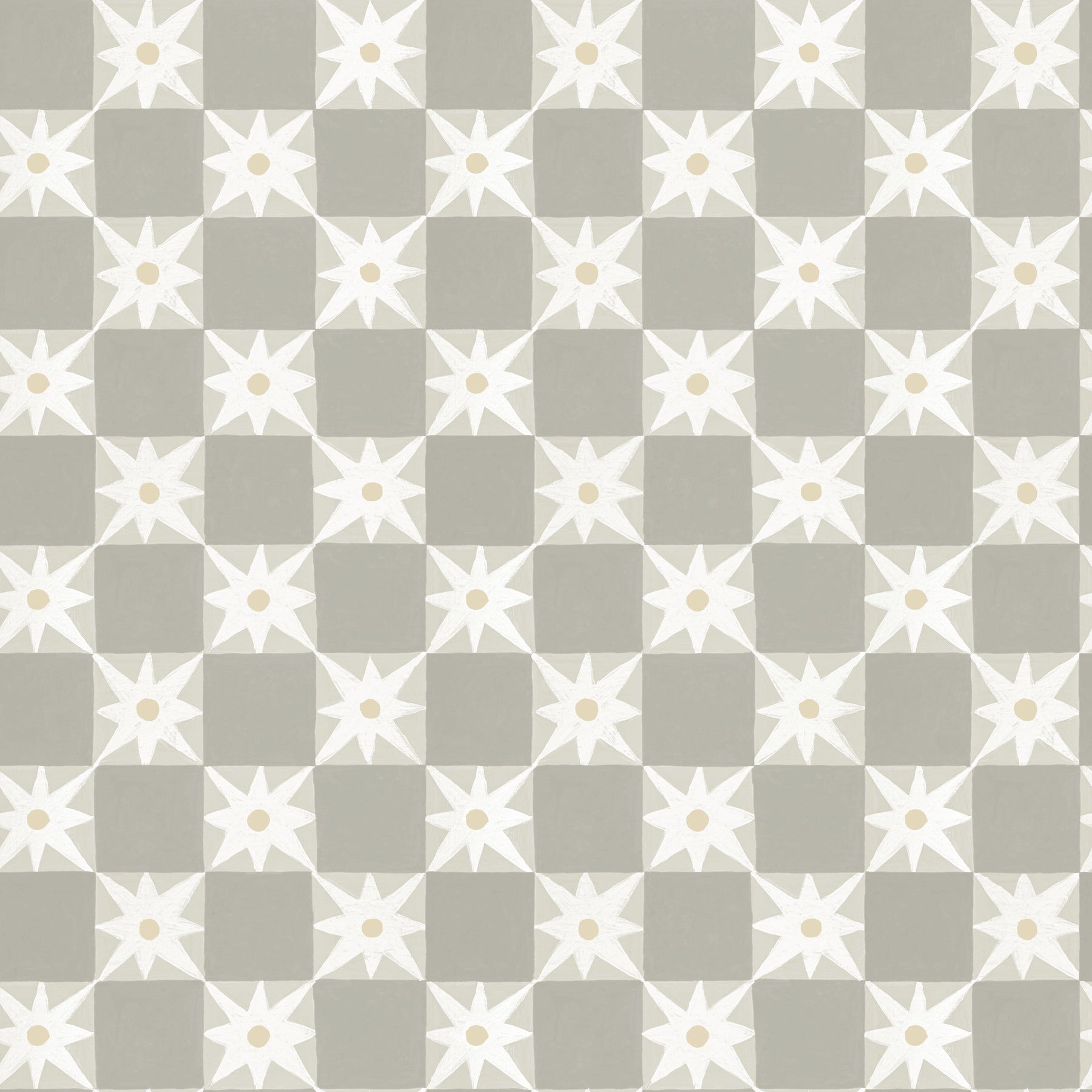 Stardust Checkerboard Peel and Stick wallpaper in warm grey color - pattern number PSW1589RL - by York in the Mirth Studio Peel and Stick Wallpaper collection