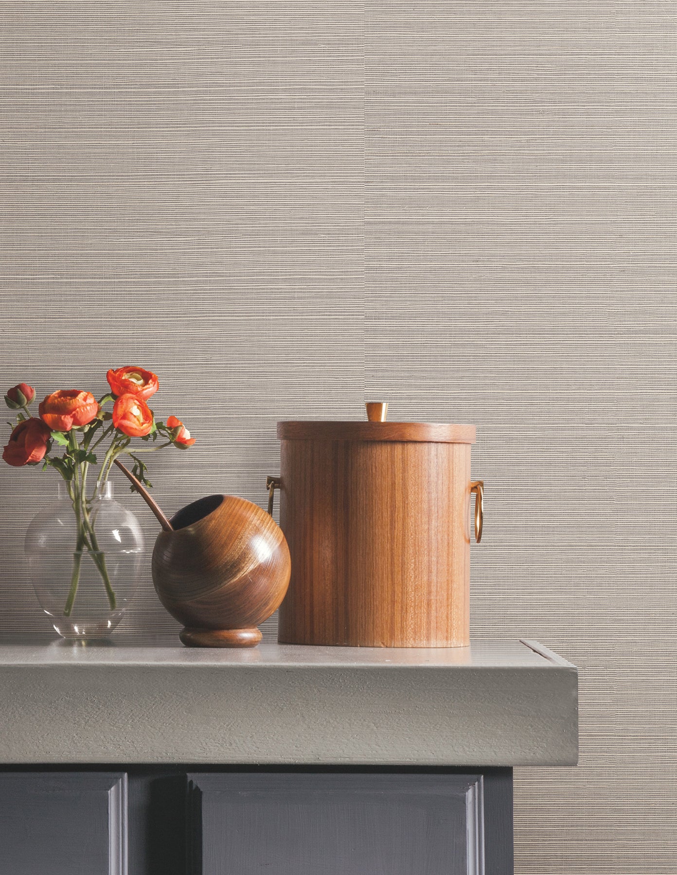 Natural Sisal Grasscloth Peel and Stick wallpaper in classic grey color - pattern number PSW1591RL - by York in the Natural Grasscloth Peel and Stick Wallpaper collection