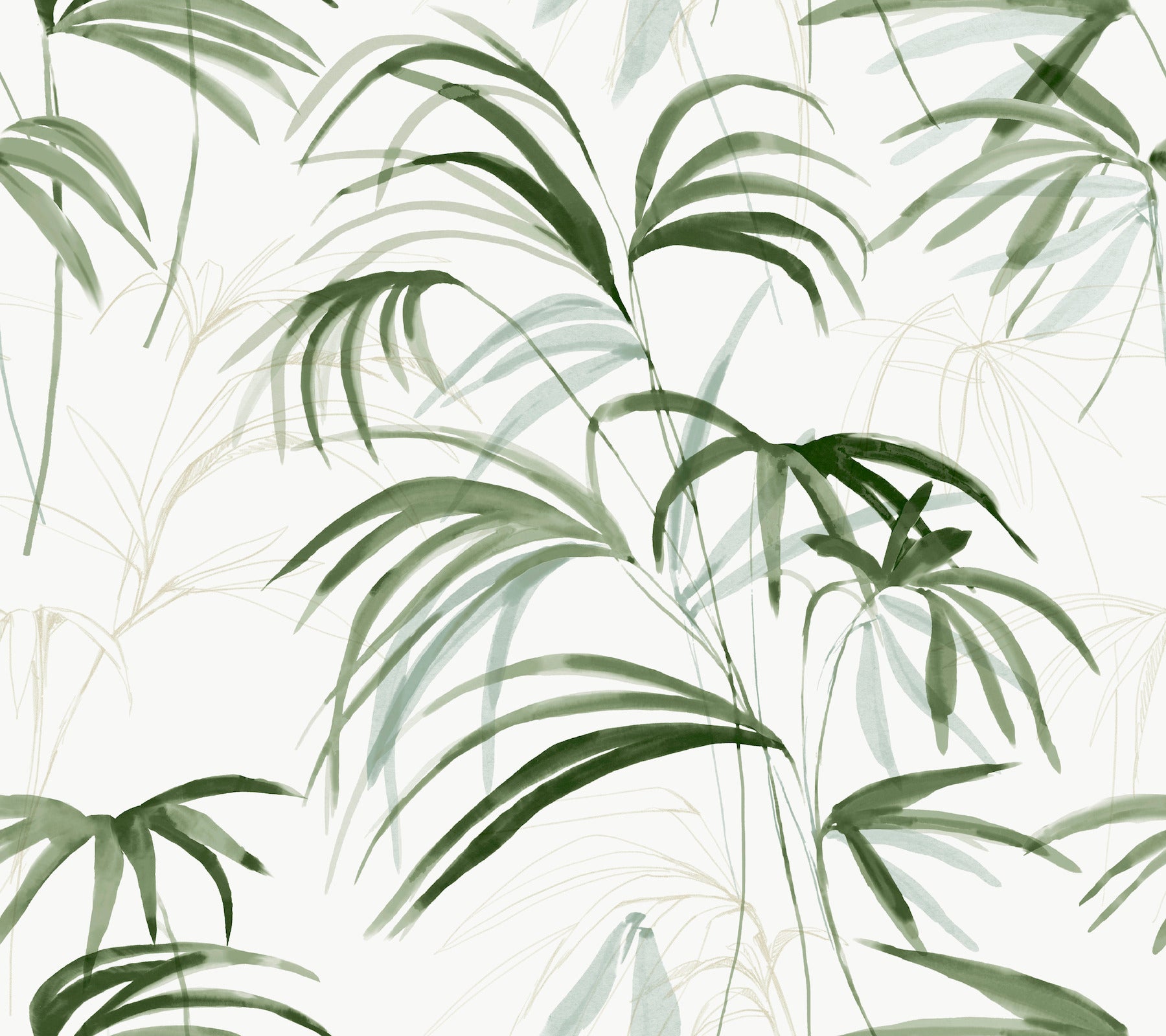 Inky Palms Peel and Stick wallpaper in green color - pattern number PSW1609RL - by Candice Olson in the Simply Candice 2 Peel and Stick Wallpaper collection