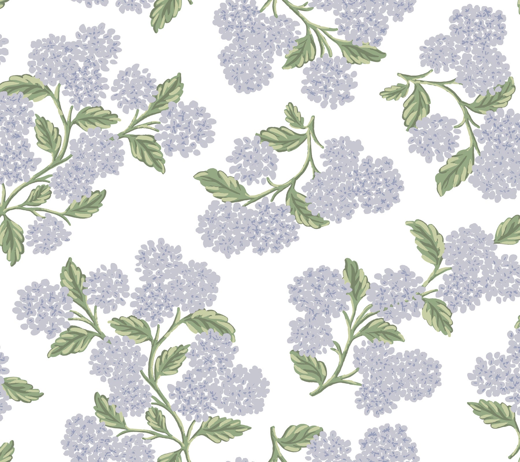 Hydrangea Peel and Stick wallpaper in lilac & white color - pattern number PSW1621RL - by Rifle Paper Co in the Rifle Paper Co Fourth Edition Peel and Stick Wallpaper collection