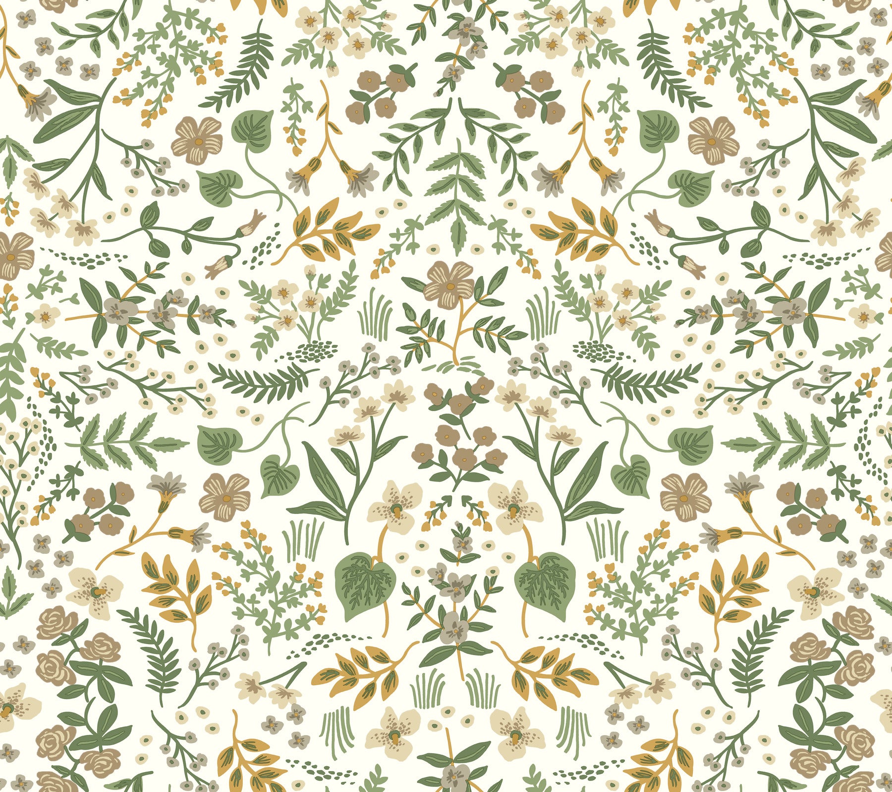 Wildwood Peel and Stick wallpaper in linen metallic color - pattern number PSW1625RL - by Rifle Paper Co in the Rifle Paper Co Fourth Edition Peel and Stick Wallpaper collection