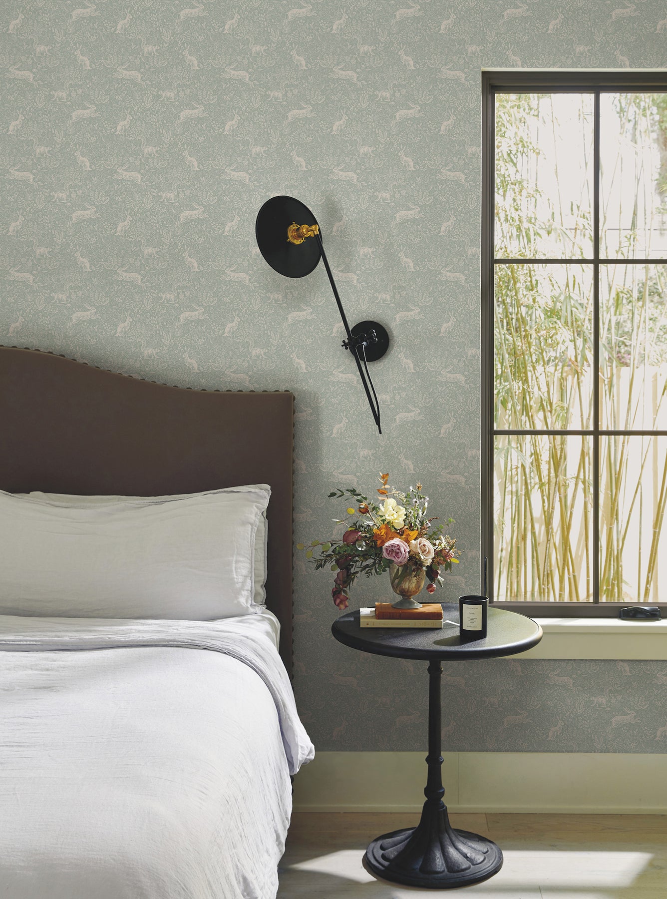Fable Peel and Stick wallpaper in mineral color - pattern number PSW1626RL - by Rifle Paper Co in the Rifle Paper Co Fourth Edition Peel and Stick Wallpaper collection
