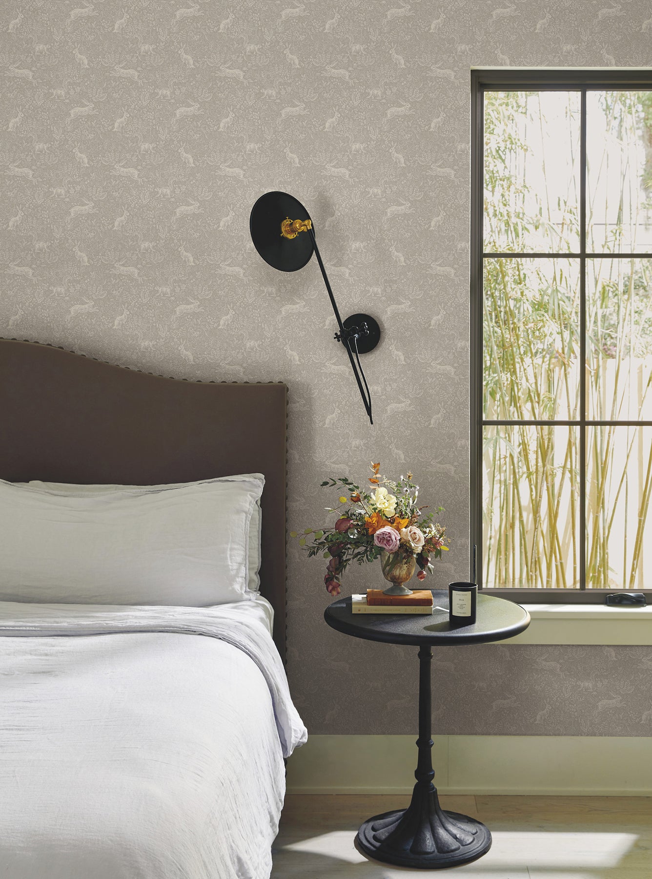 Fable Peel and Stick wallpaper in linen color - pattern number PSW1627RL - by Rifle Paper Co in the Rifle Paper Co Fourth Edition Peel and Stick Wallpaper collection
