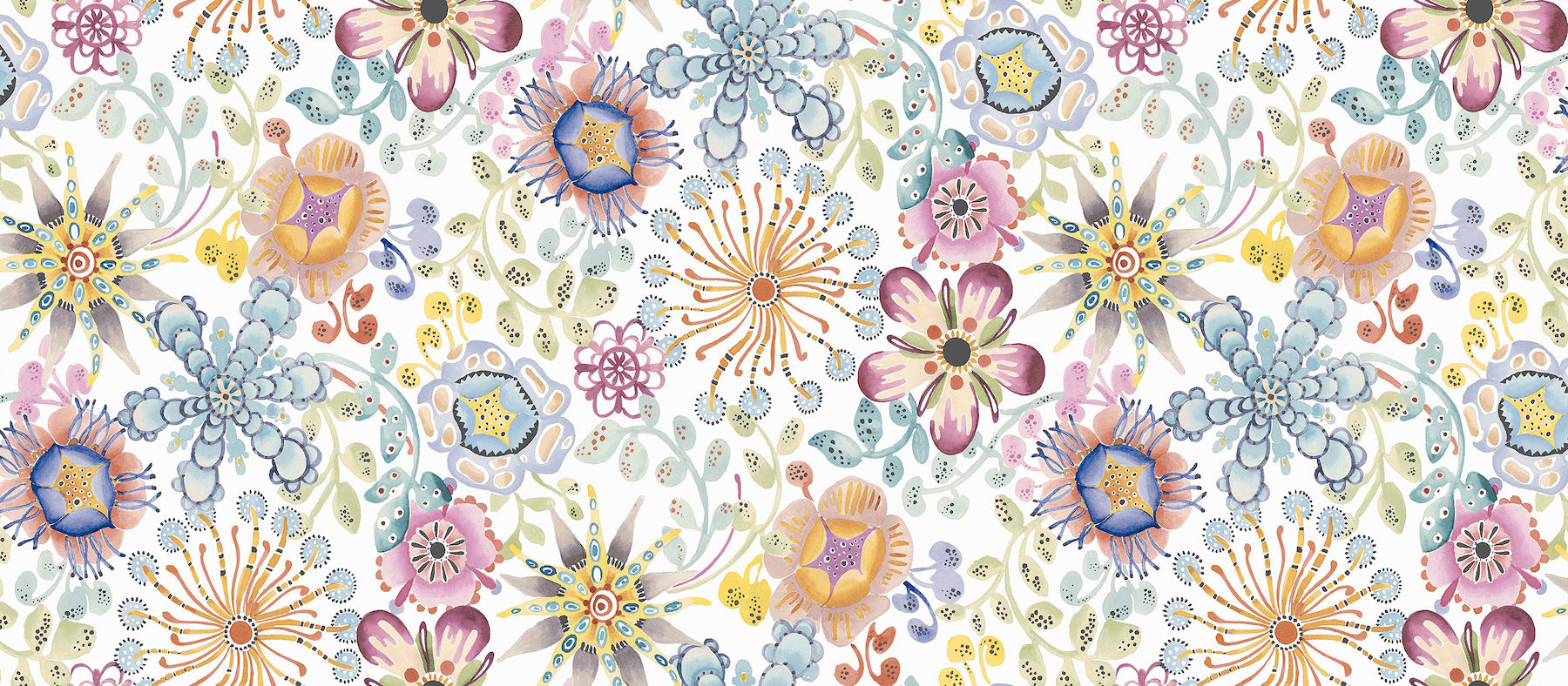 Magic Garden Peel and Stick wallpaper in multicolor color - pattern number PSW1636RL - by York in the Missoni Peel and Stick Wallpaper collection