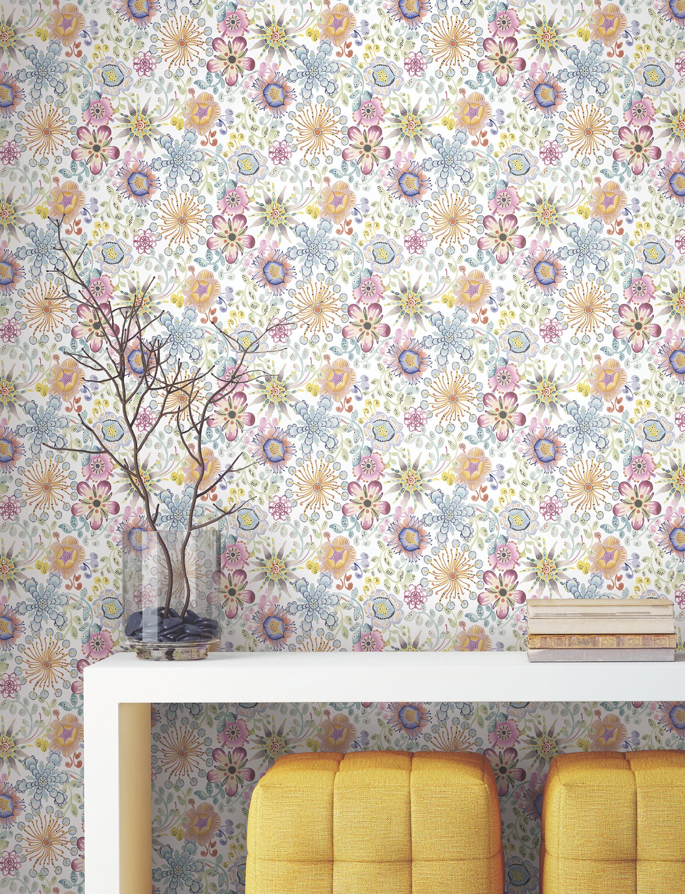 Magic Garden Peel and Stick wallpaper in multicolor color - pattern number PSW1636RL - by York in the Missoni Peel and Stick Wallpaper collection