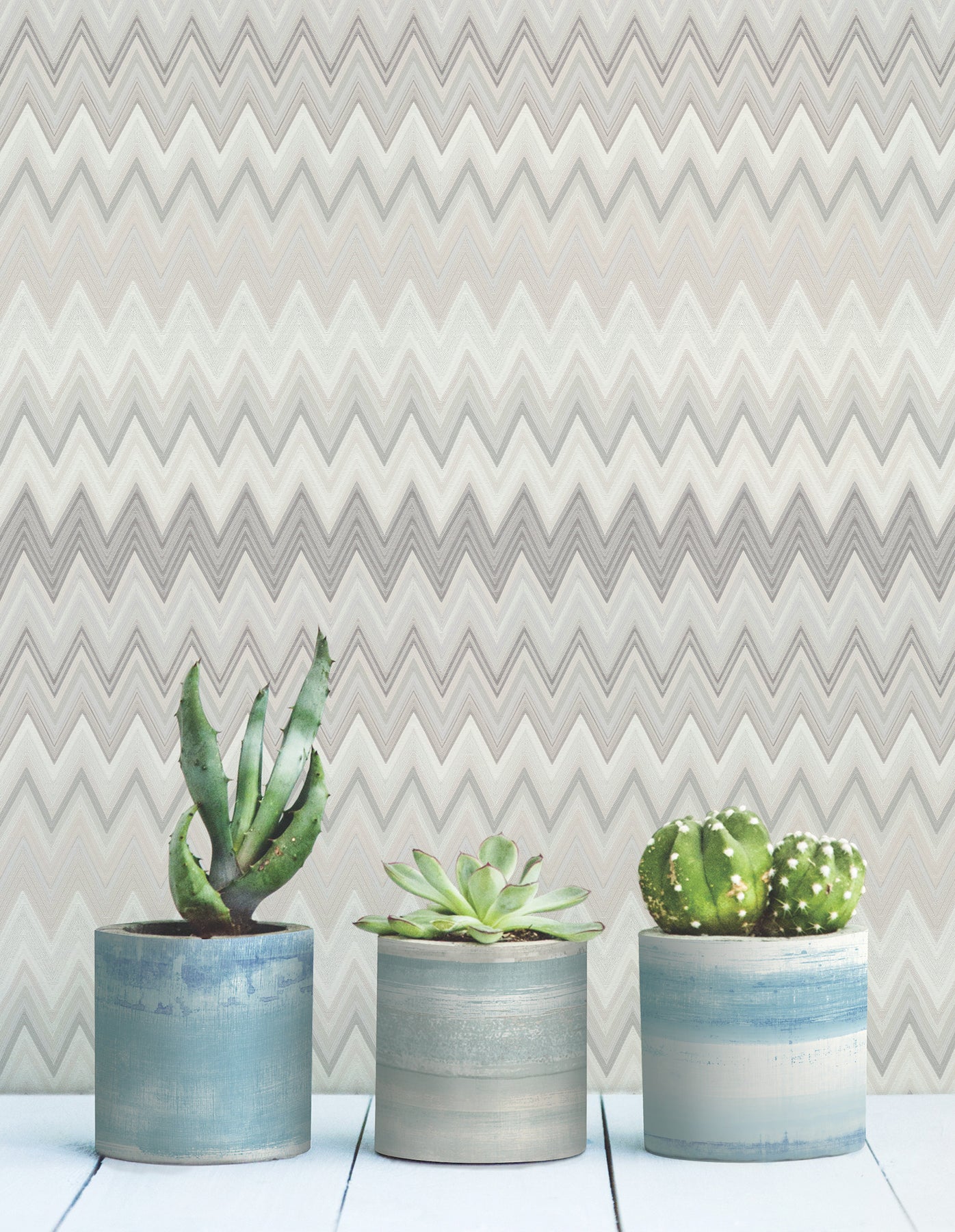 Zig Zag Peel and Stick wallpaper in beige color - pattern number PSW1643RL - by York in the Missoni Peel and Stick Wallpaper collection