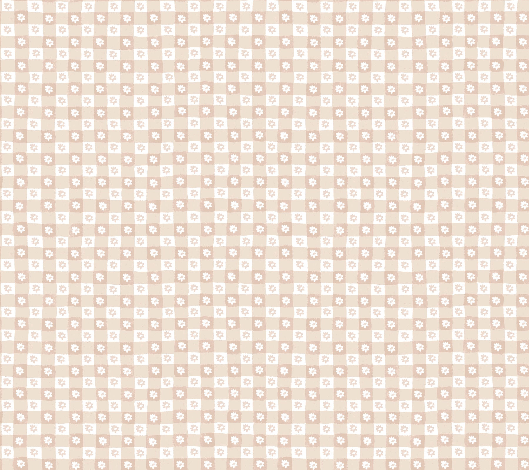 Daisy Gingham Floral Check Peel and Stick wallpaper in blush color - pattern number PSW1690RL - by Rifle Paper Co in the Rifle Paper Co Fifth Edition Peel and Stick Wallpaper collection