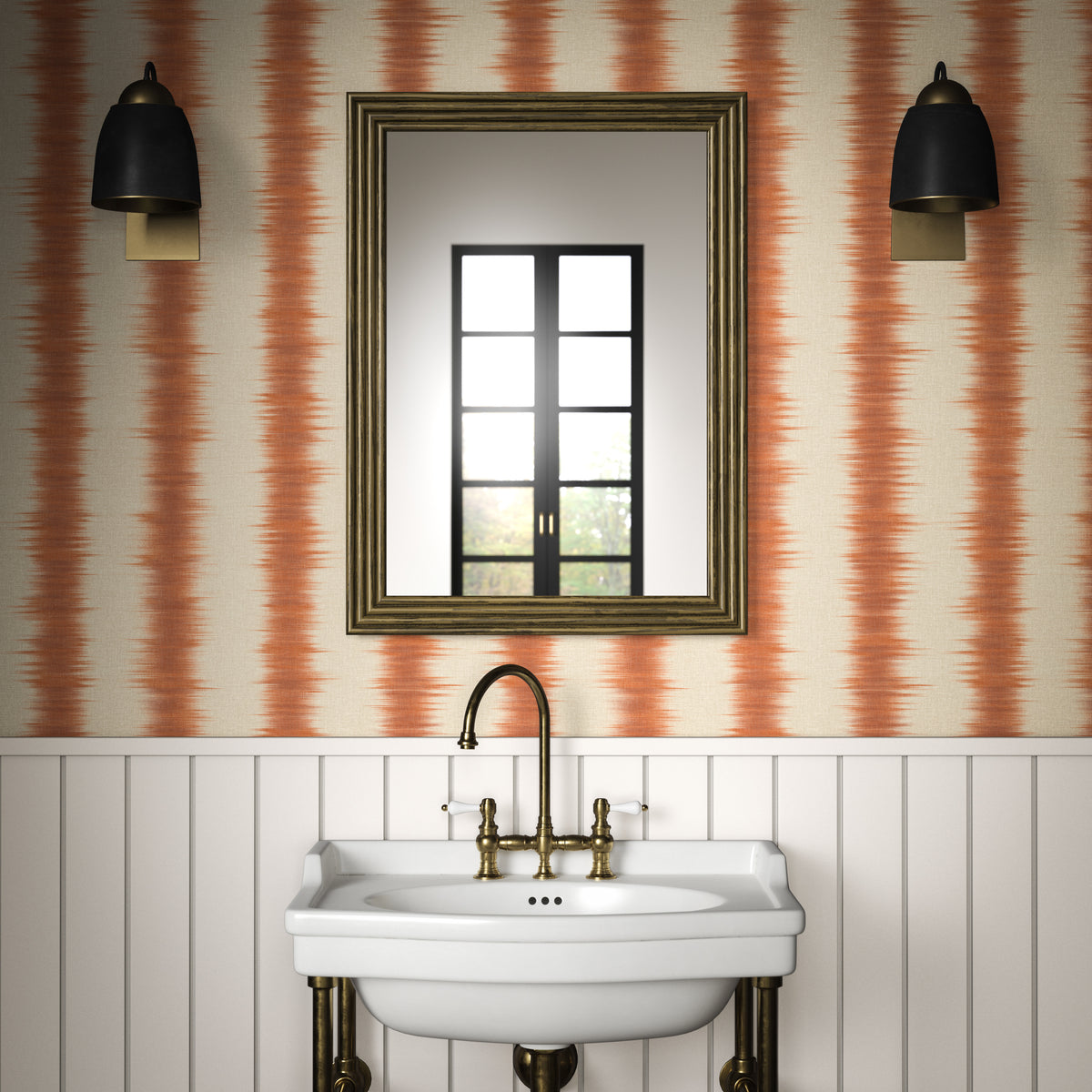 Aarna Wallpaper in Rust color - pattern number PWC100001.1216.0 - by The Pure Edit in the Sustainable Wallcovering collection