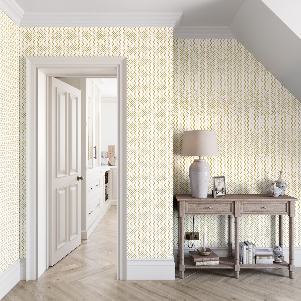 Azmi Wallpaper in Ochre color - pattern number PWC100003.4.0 - by The Pure Edit in the Sustainable Wallcovering collection