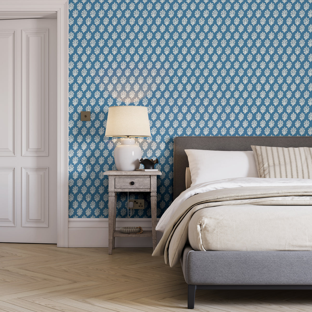 Dabu Wallpaper in Indigo color - pattern number PWC100006.50.0 - by The Pure Edit in the Sustainable Wallcovering collection