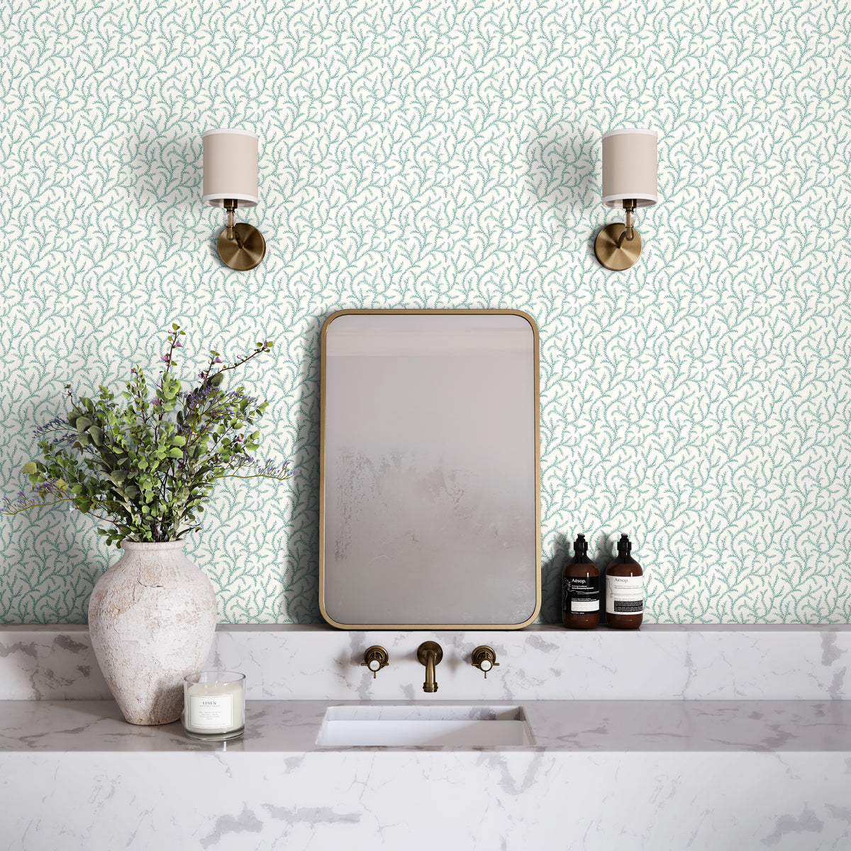 Inaya Wallpaper in Mineral color - pattern number PWC100010.13.0 - by The Pure Edit in the Sustainable Wallcovering collection