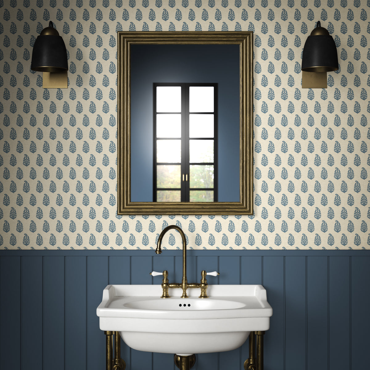 Indira Wallpaper in Indigo color - pattern number PWC100012.50.0 - by The Pure Edit in the Sustainable Wallcovering collection