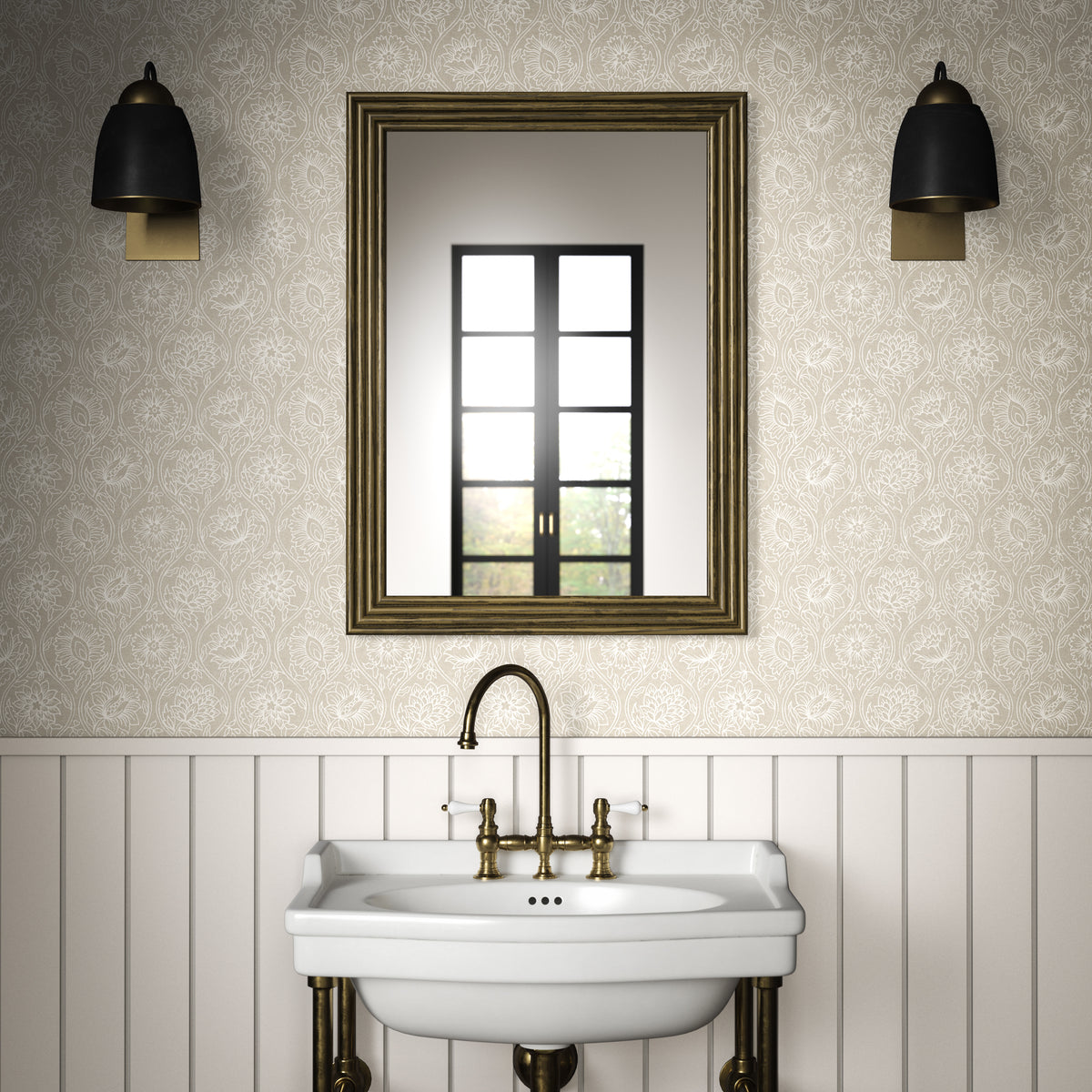 Lotus Wallpaper in Linen color - pattern number PWC100013.106.0 - by The Pure Edit in the Sustainable Wallcovering collection