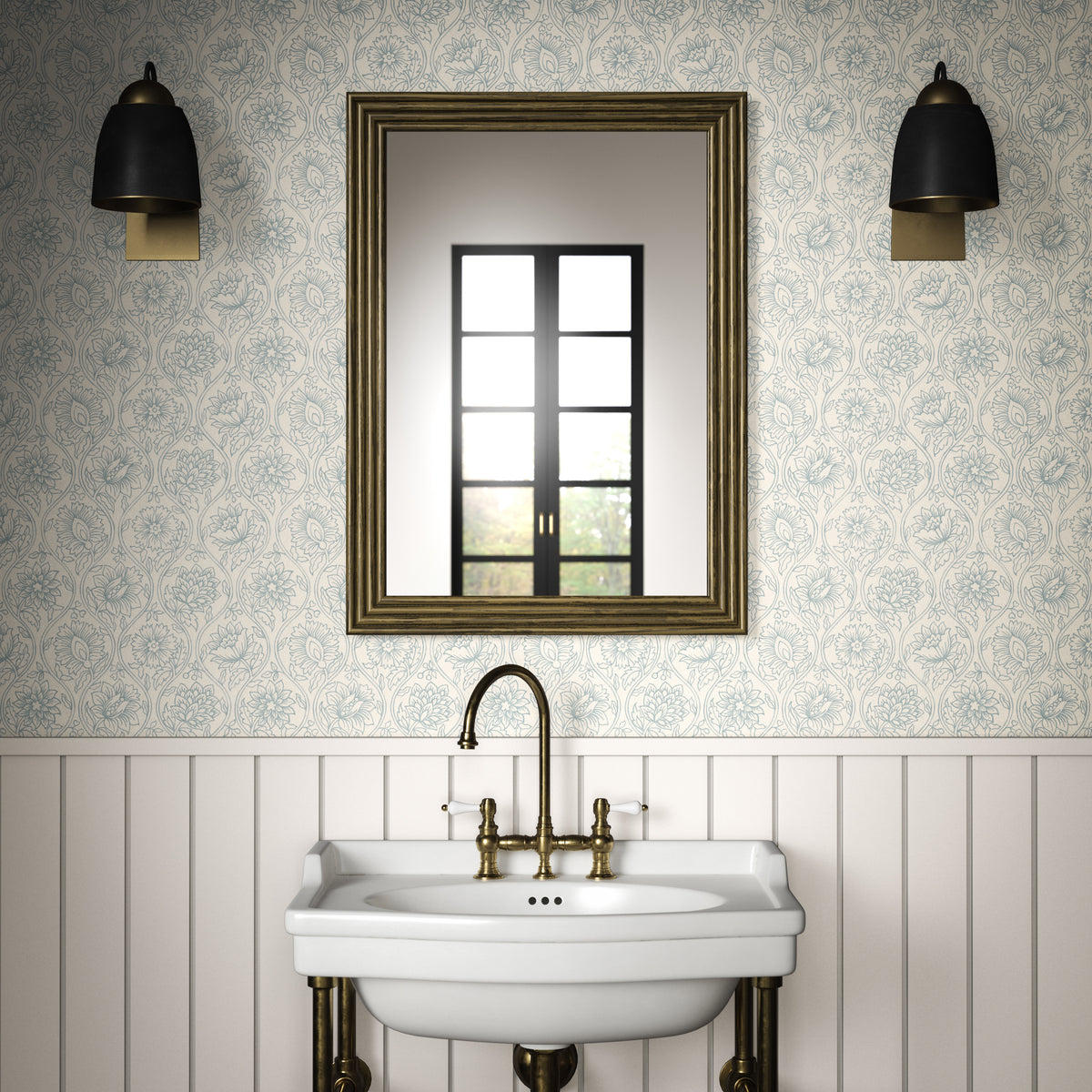 Lotus Wallpaper in Sky color - pattern number PWC100013.15.0 - by The Pure Edit in the Sustainable Wallcovering collection