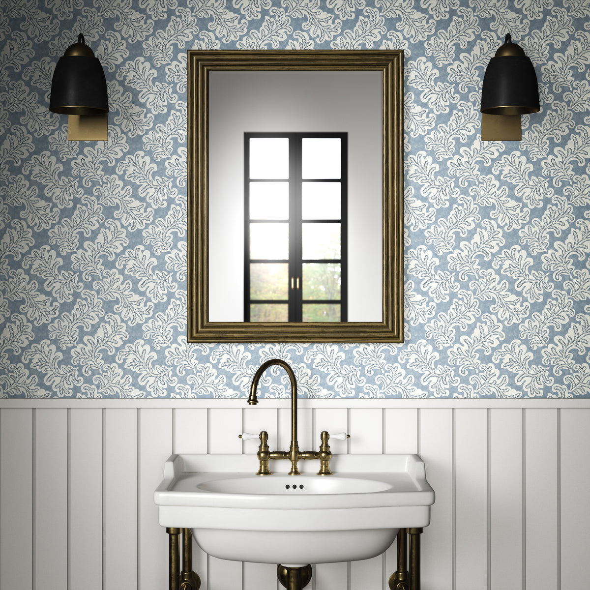 Odila Wallpaper in Denim color - pattern number PWC100017.5.0 - by The Pure Edit in the Sustainable Wallcovering collection