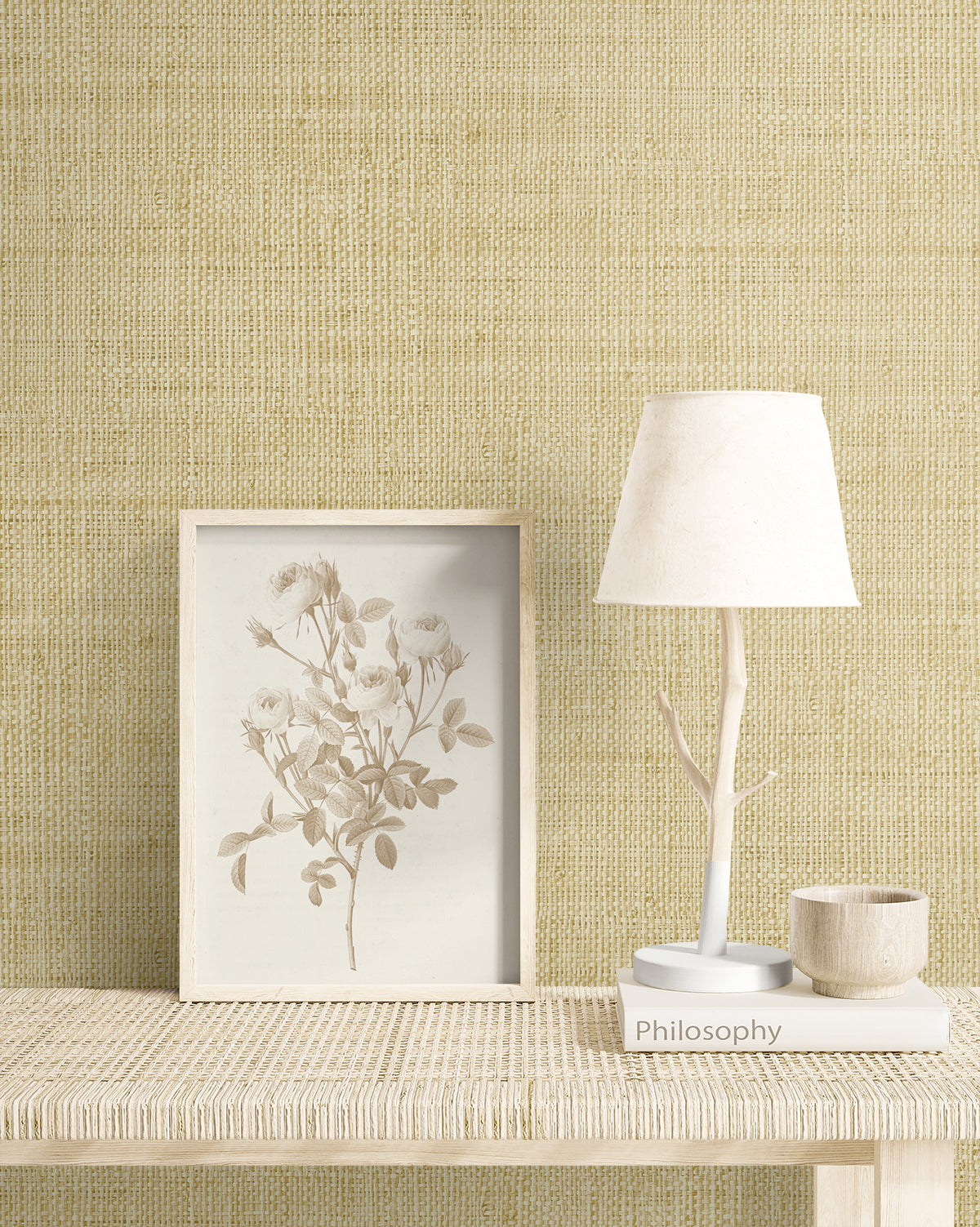 Wild Bind wallpaper in sand color - pattern number RA40303 - by Seabrook in the Raffia collection