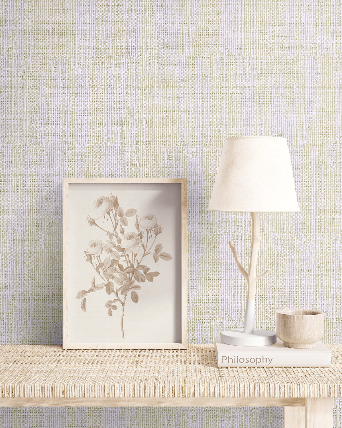 Wild Bind wallpaper in marshmallow color - pattern number RA40308 - by Seabrook in the Raffia collection