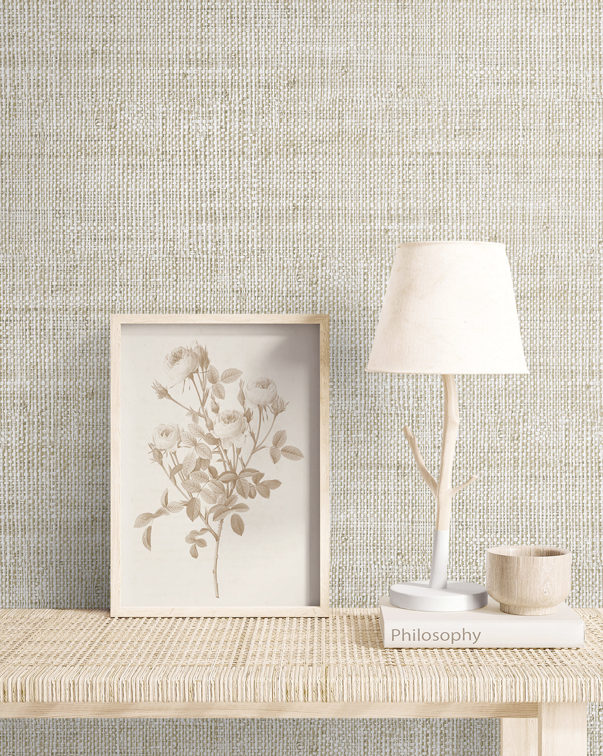 Wild Bind wallpaper in foam color - pattern number RA40313 - by Seabrook in the Raffia collection