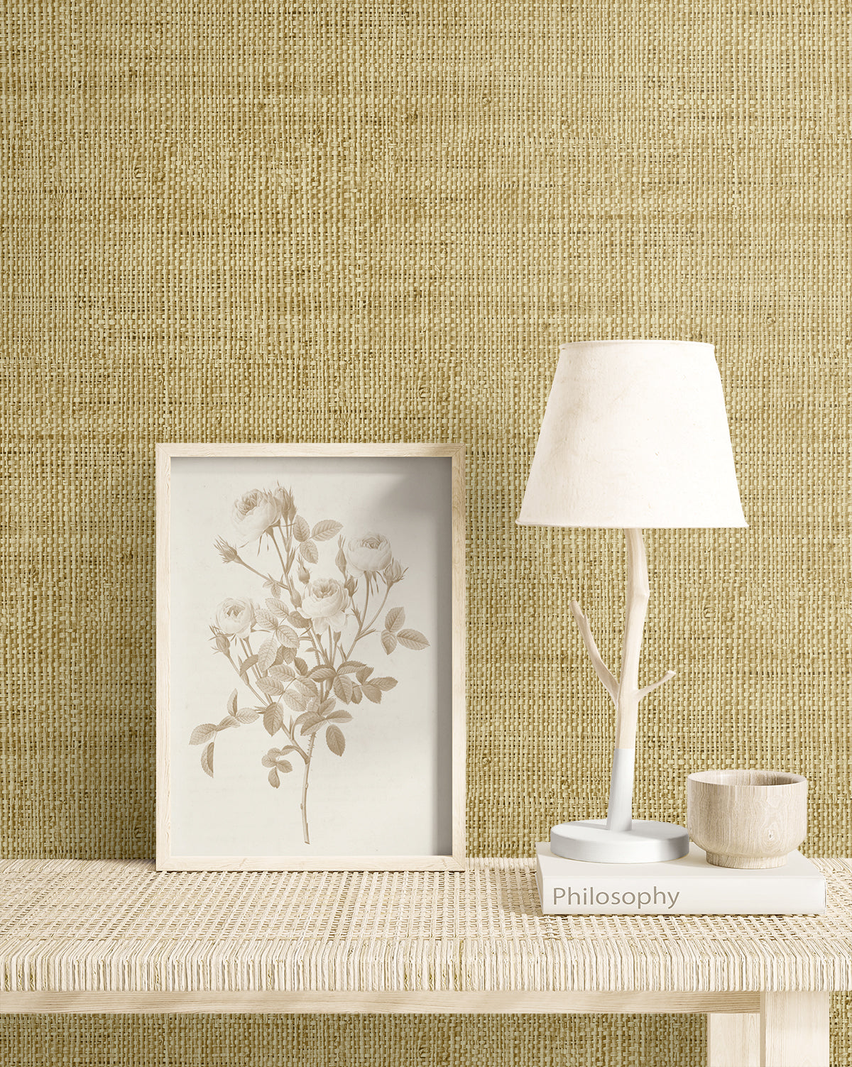 Wild Bind wallpaper in wheat color - pattern number RA40315 - by Seabrook in the Raffia collection