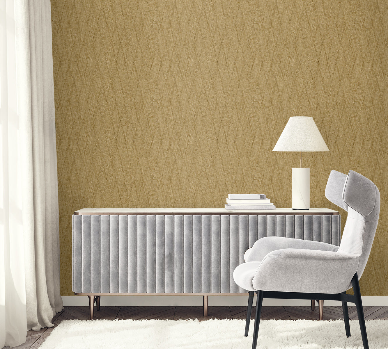 Sun Woven wallpaper in tawny brown color - pattern number RA41210 - by Seabrook in the Raffia collection