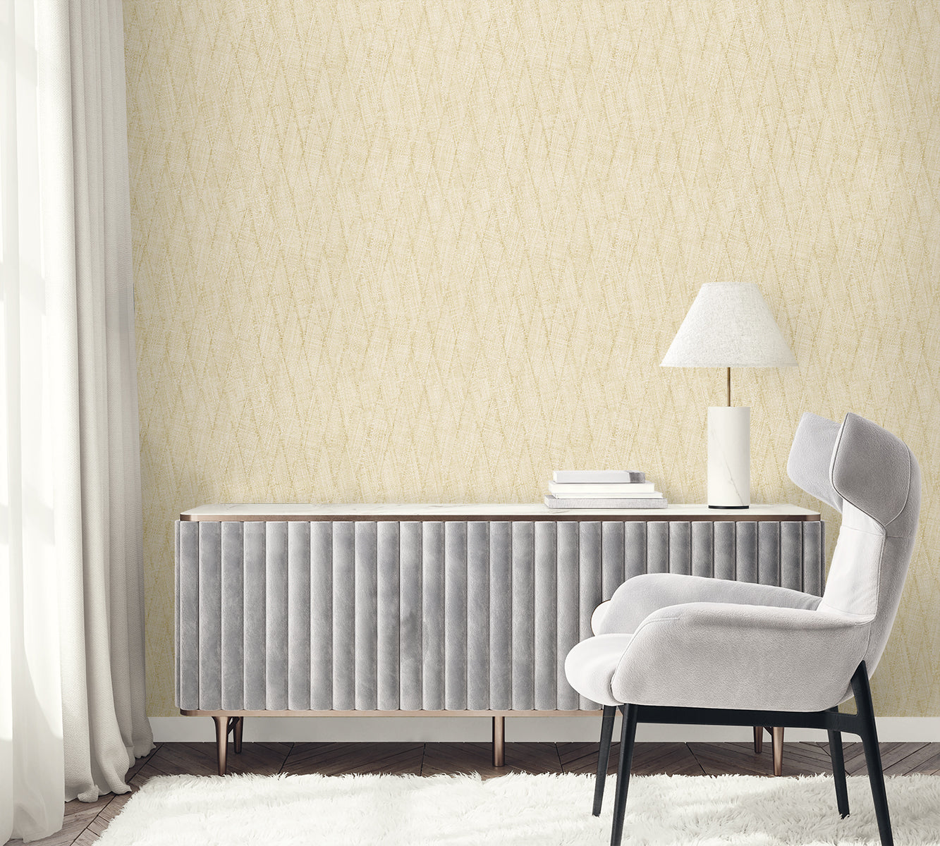 Sun Woven wallpaper in parchment color - pattern number RA41212 - by Seabrook in the Raffia collection