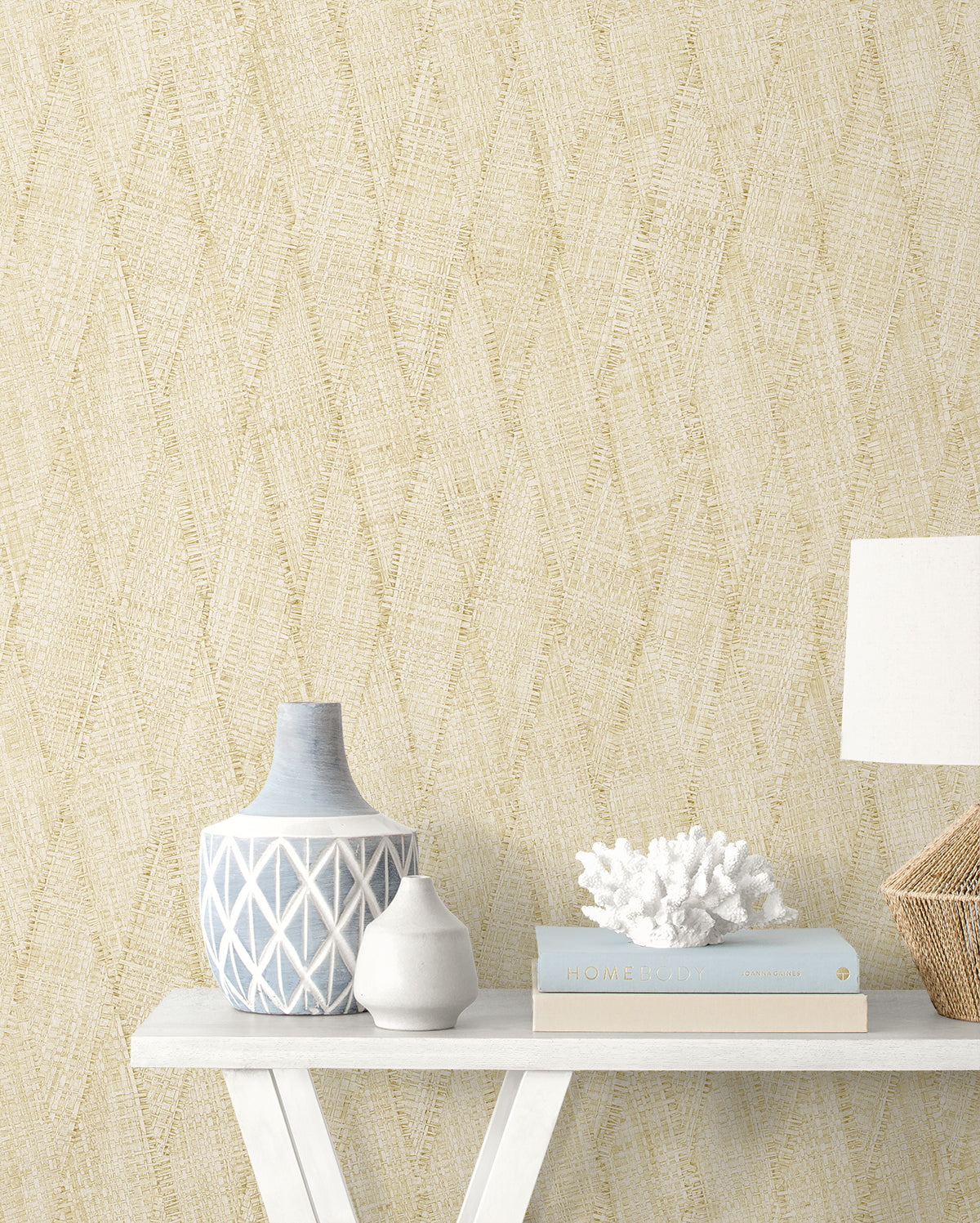 Sun Woven wallpaper in parchment color - pattern number RA41212 - by Seabrook in the Raffia collection