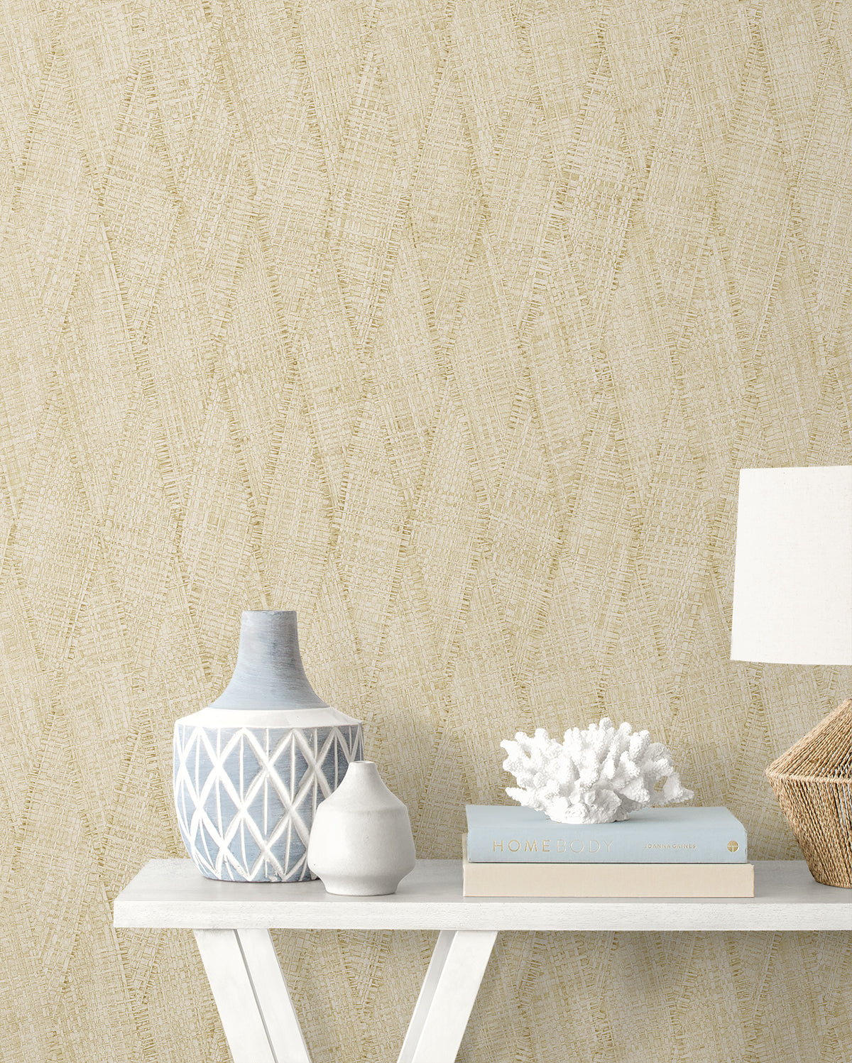 Sun Woven wallpaper in ivory color - pattern number RA41213 - by Seabrook in the Raffia collection