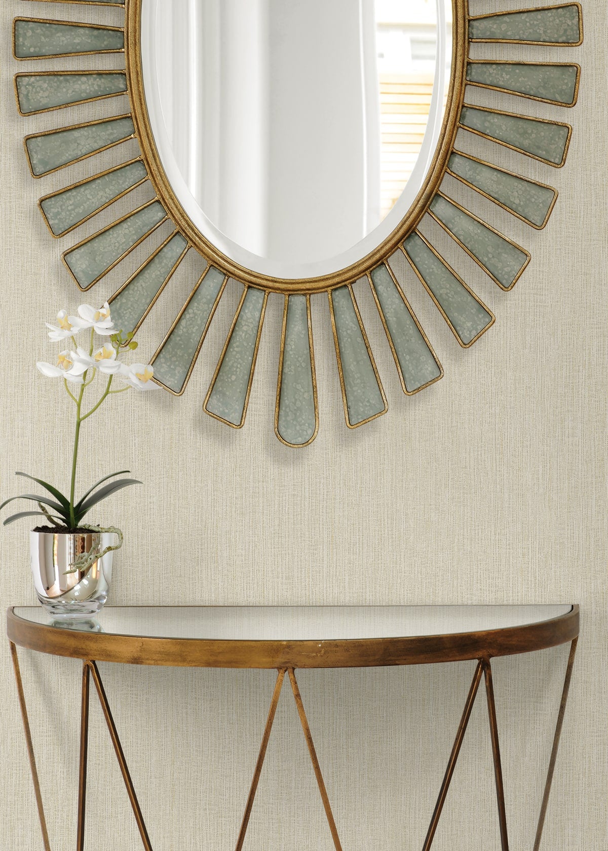 Natural Tether wallpaper in foam color - pattern number RA41527 - by Seabrook in the Raffia collection