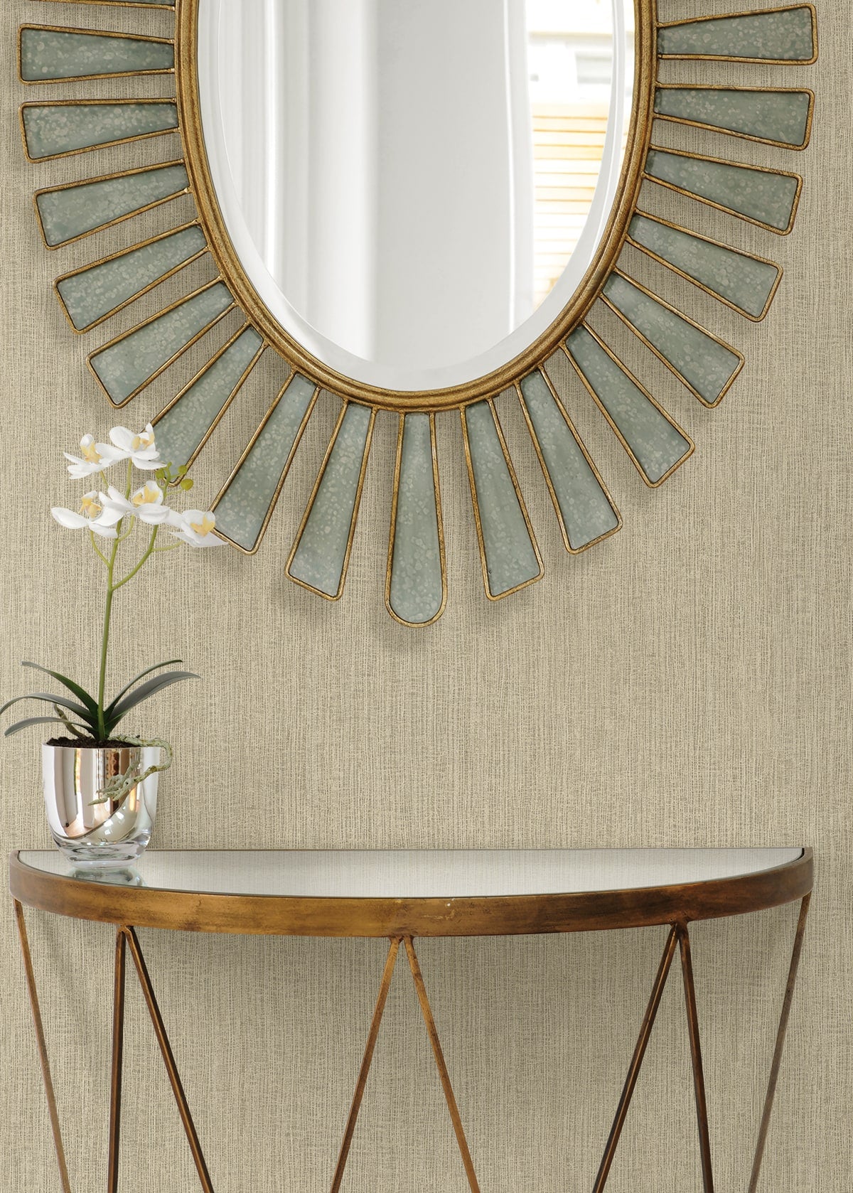 Natural Tether wallpaper in beige color - pattern number RA41528 - by Seabrook in the Raffia collection