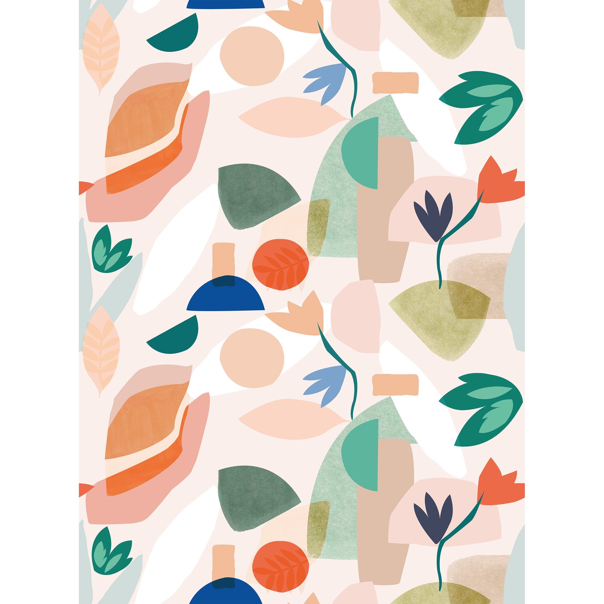 Pieces 4 Panel Mural in multi-colored color - pattern number RB254 - by Grandeco in the Day Dreamers collection