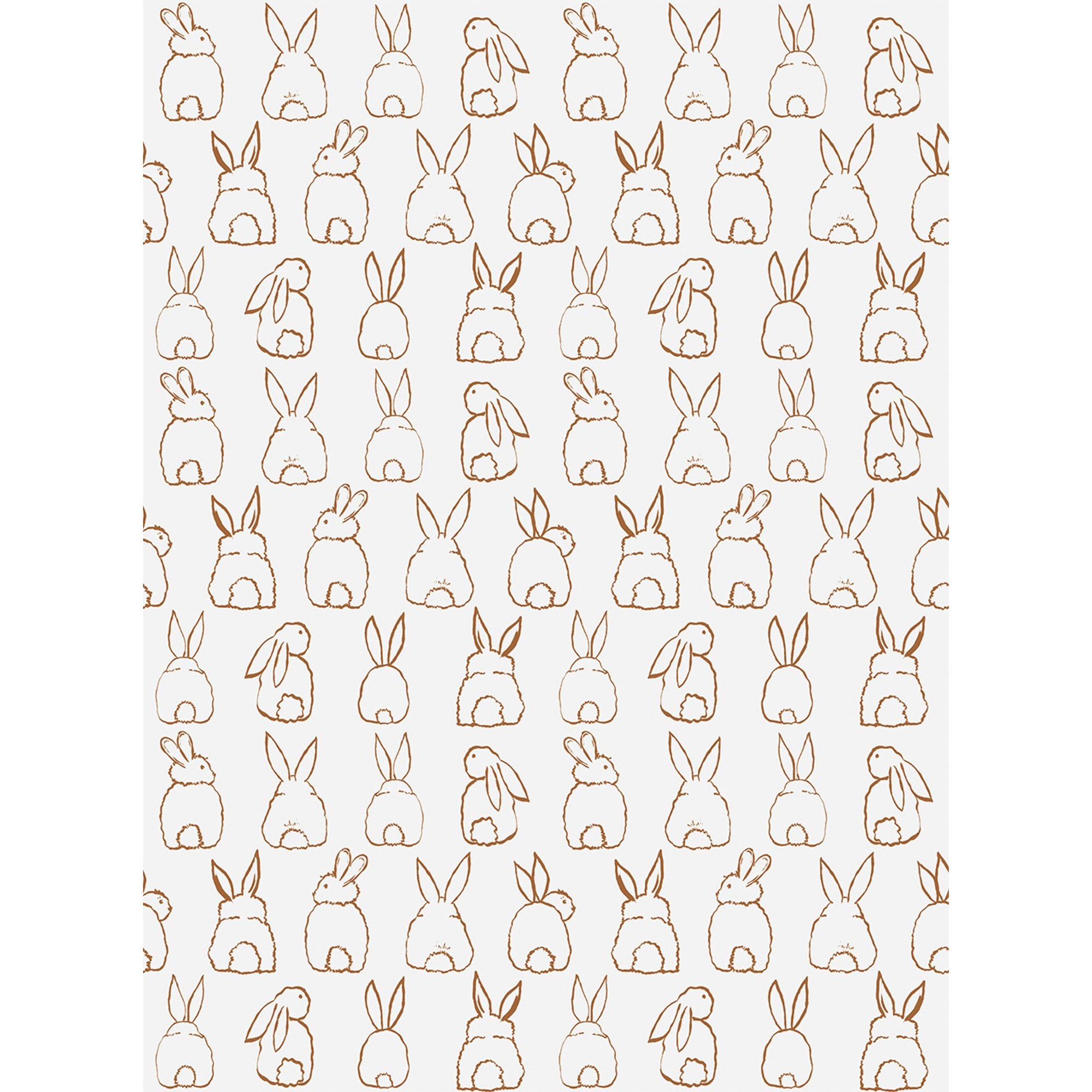 Bunnies 4 Panel Mural in beige color - pattern number RB306 - by Grandeco in the Day Dreamers collection