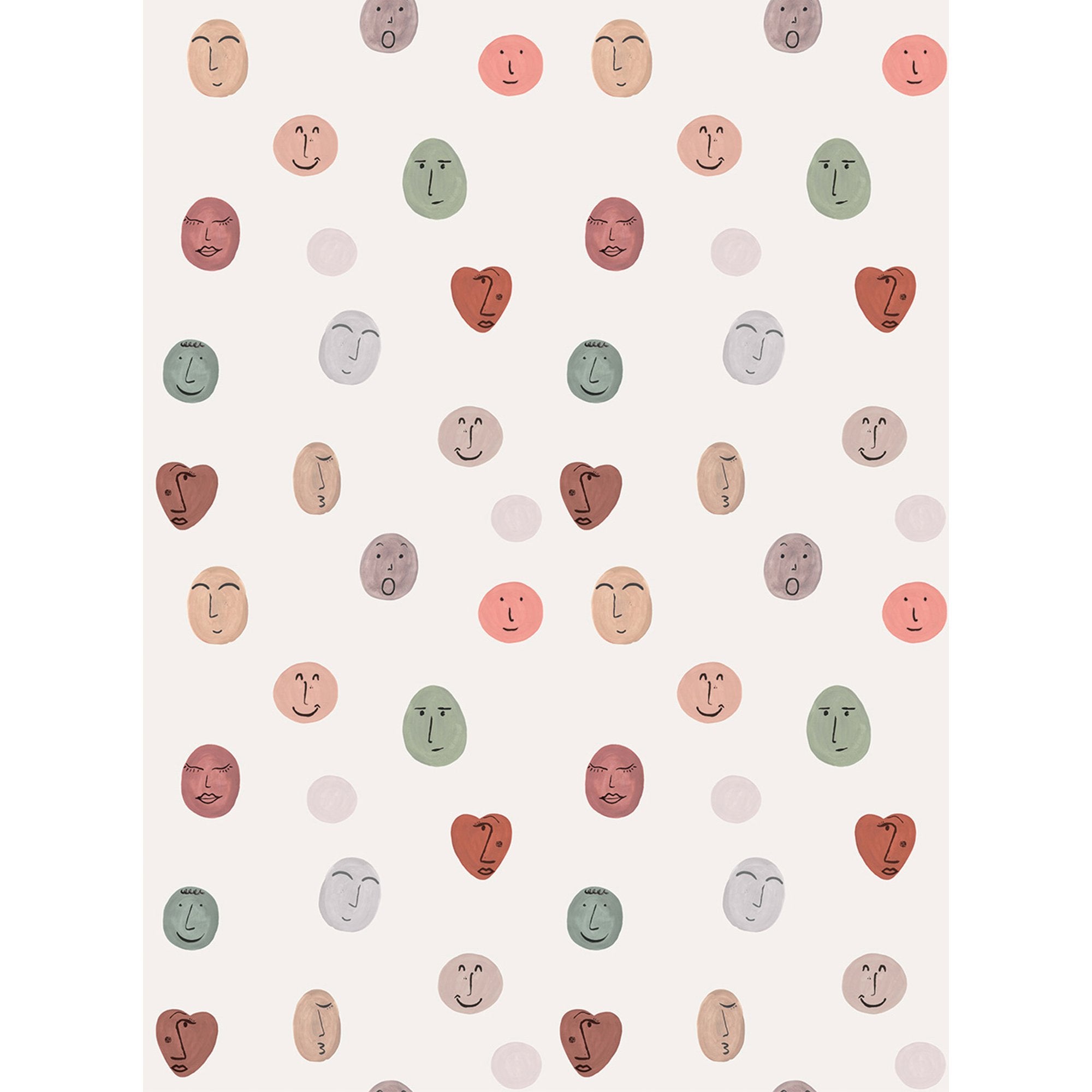 Smileys 4 Panel Mural in multi-colored color - pattern number RB307 - by Grandeco in the Day Dreamers collection