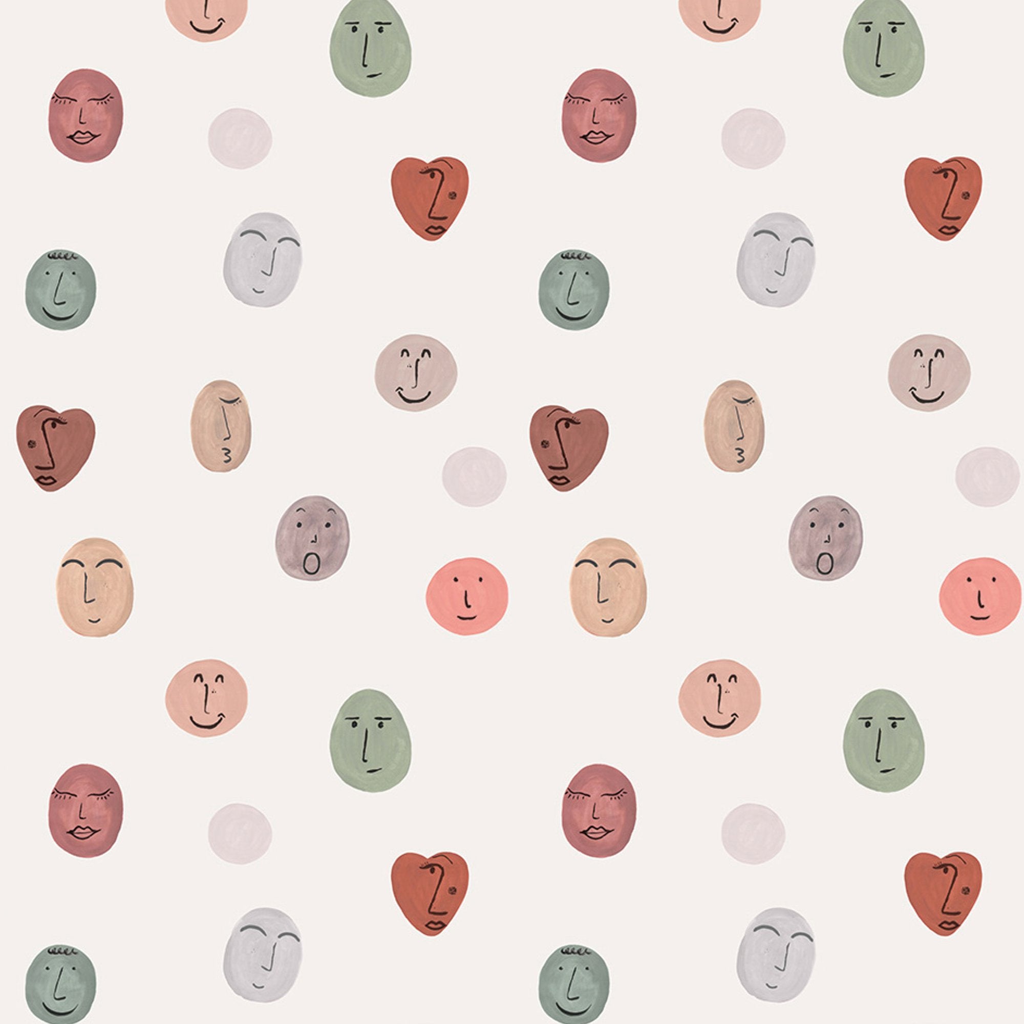 Smileys 4 Panel Mural in multi-colored color - pattern number RB307 - by Grandeco in the Day Dreamers collection