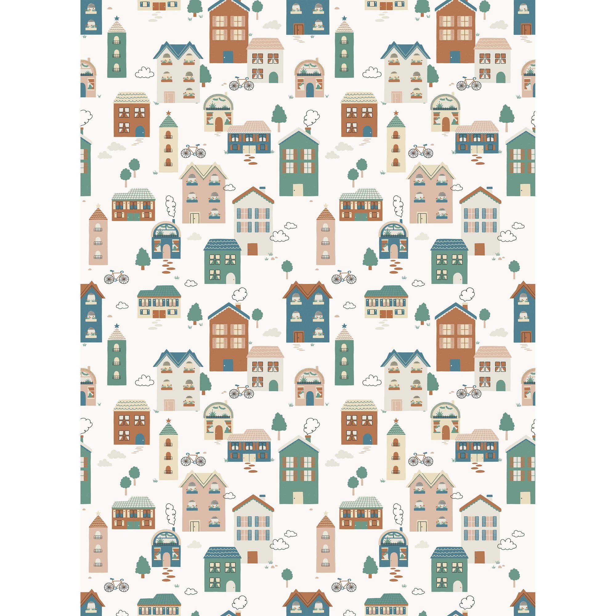 Wood Plain 4 Panel Mural in multi-colored color - pattern number RB393 - by Grandeco in the Day Dreamers collection